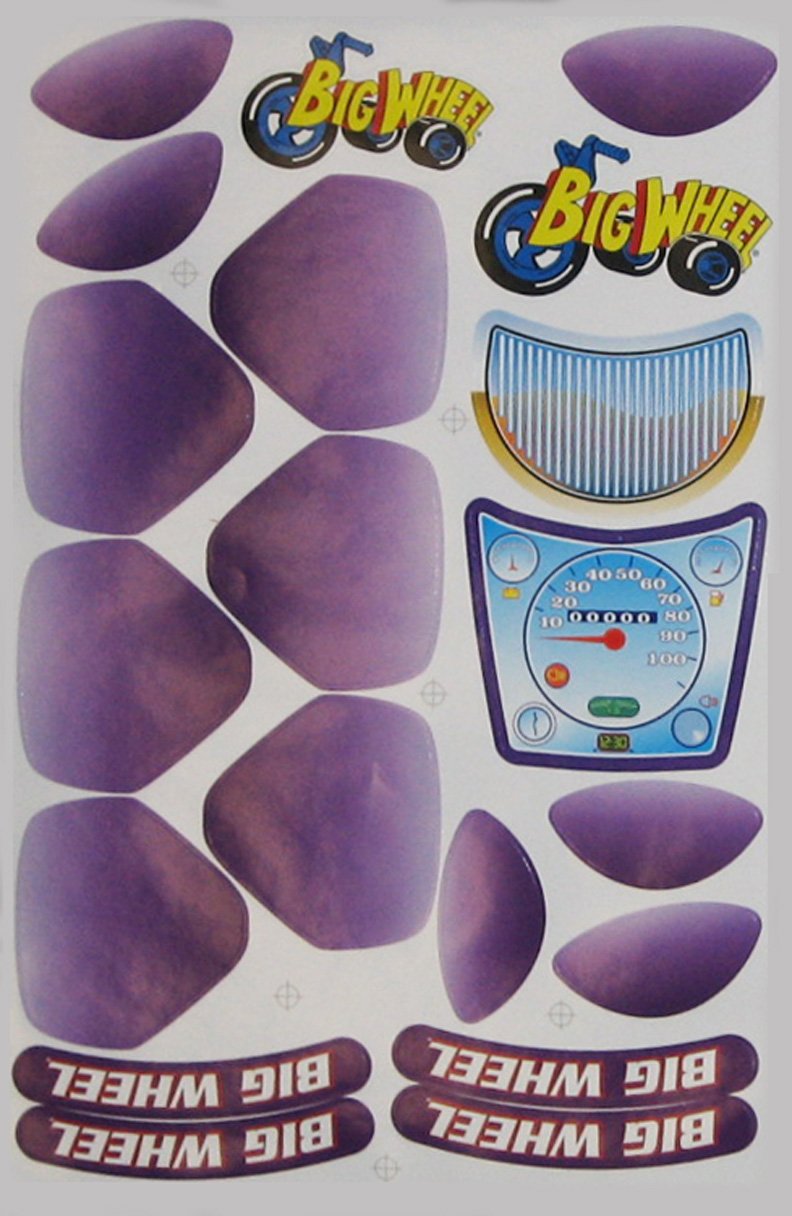 Set of Girls SPIN-OUT RACER Decals for The Original Big Wheel Spin-Out Racer/ Mighty Wheels, Original Replacement Part