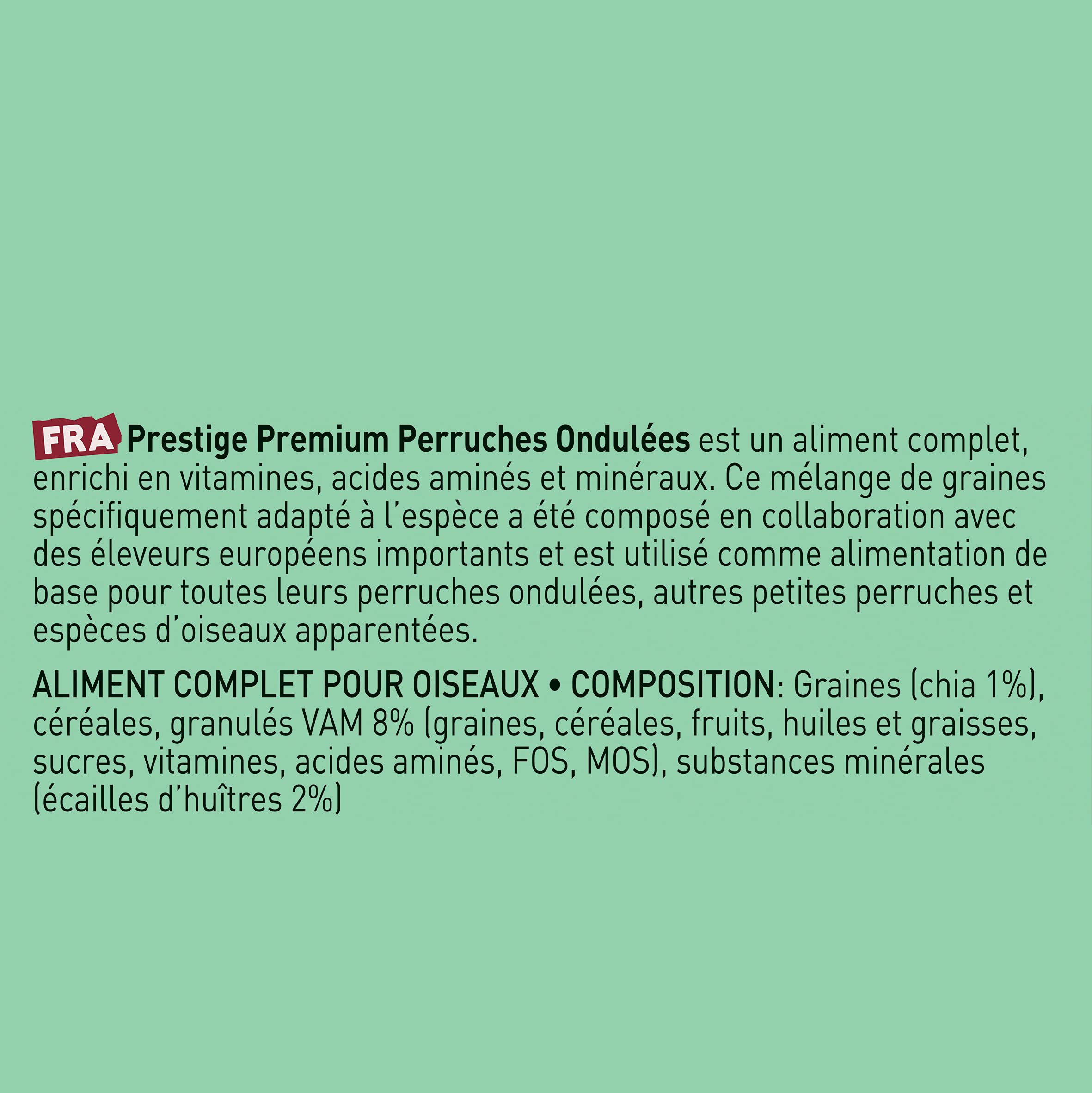 VERSELE-LAGA - Pappagalli Premium Prestige - Miscela di semi arricchita, completa e varia - 20 kg