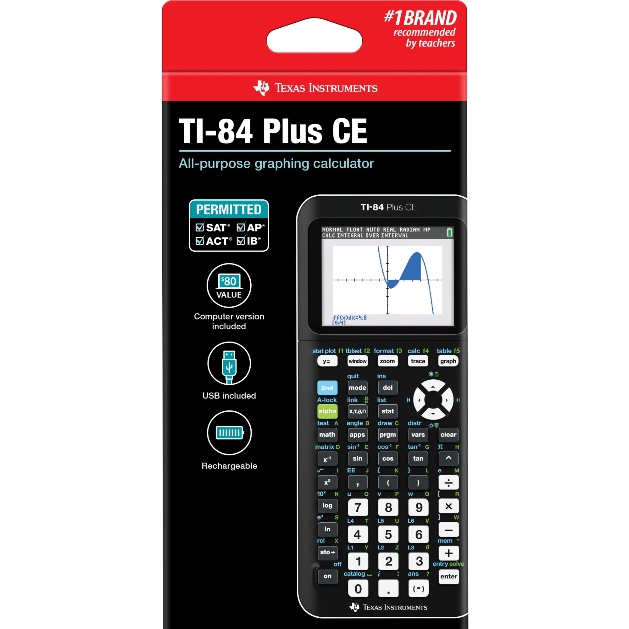 Texas Instruments TI-84 Plus CE グラフ電卓 ブラック 71cEjAXWR4L._AC_UF1000,