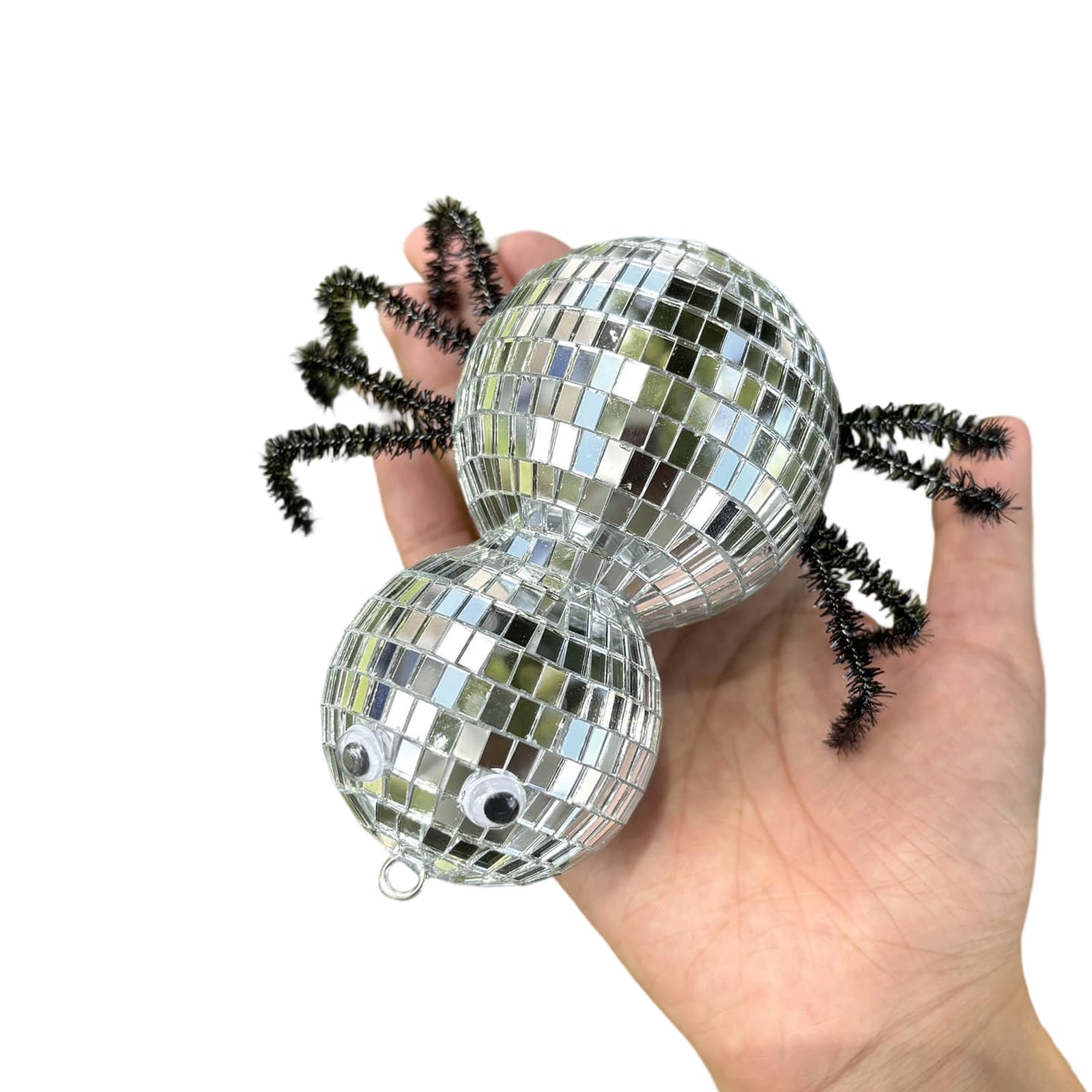 Msioytog Disco Ball Spiders Decoration for Haunting Parties and Winter Holidays Decorative Halloween Accessories Disco Ball Spiders
