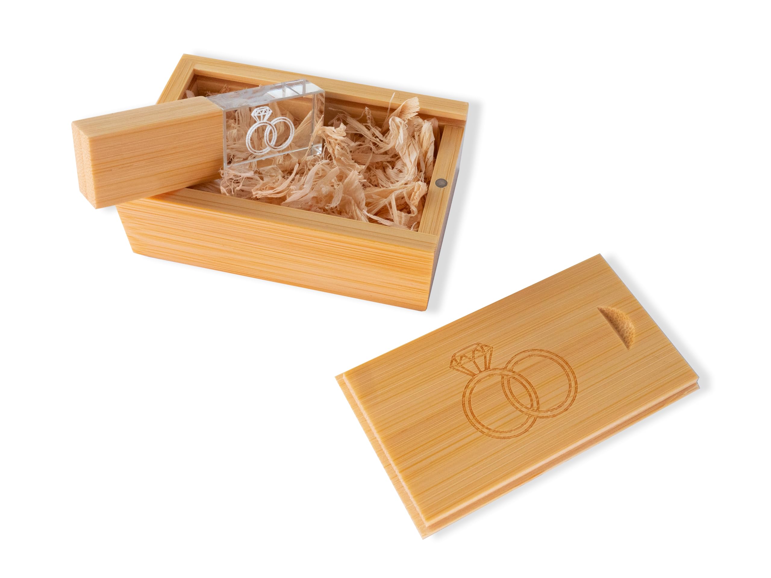 PENDRIVE 32 GB - Memoria USB 3.0 Premium - Pen Drive 32gb Madera- USB Boda - Memoria Externa Cristal - Pen Drive Regalo - Llave Personalizado - USB Memoria Flash - Pincho USB Stick 32gb