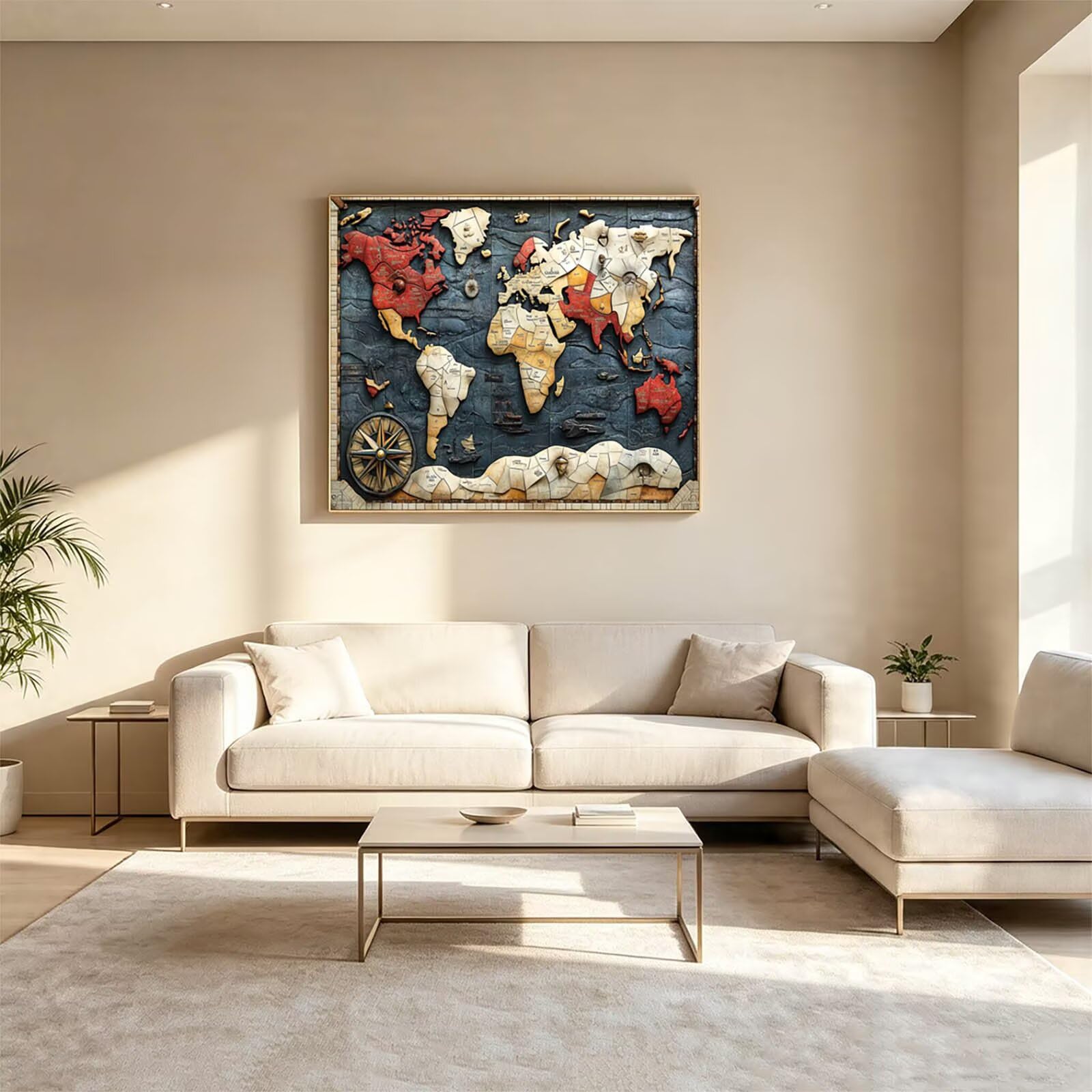 Malowanie według numerów dla dorosłych mapa świata płótno 70 x 95 cm ZSHS