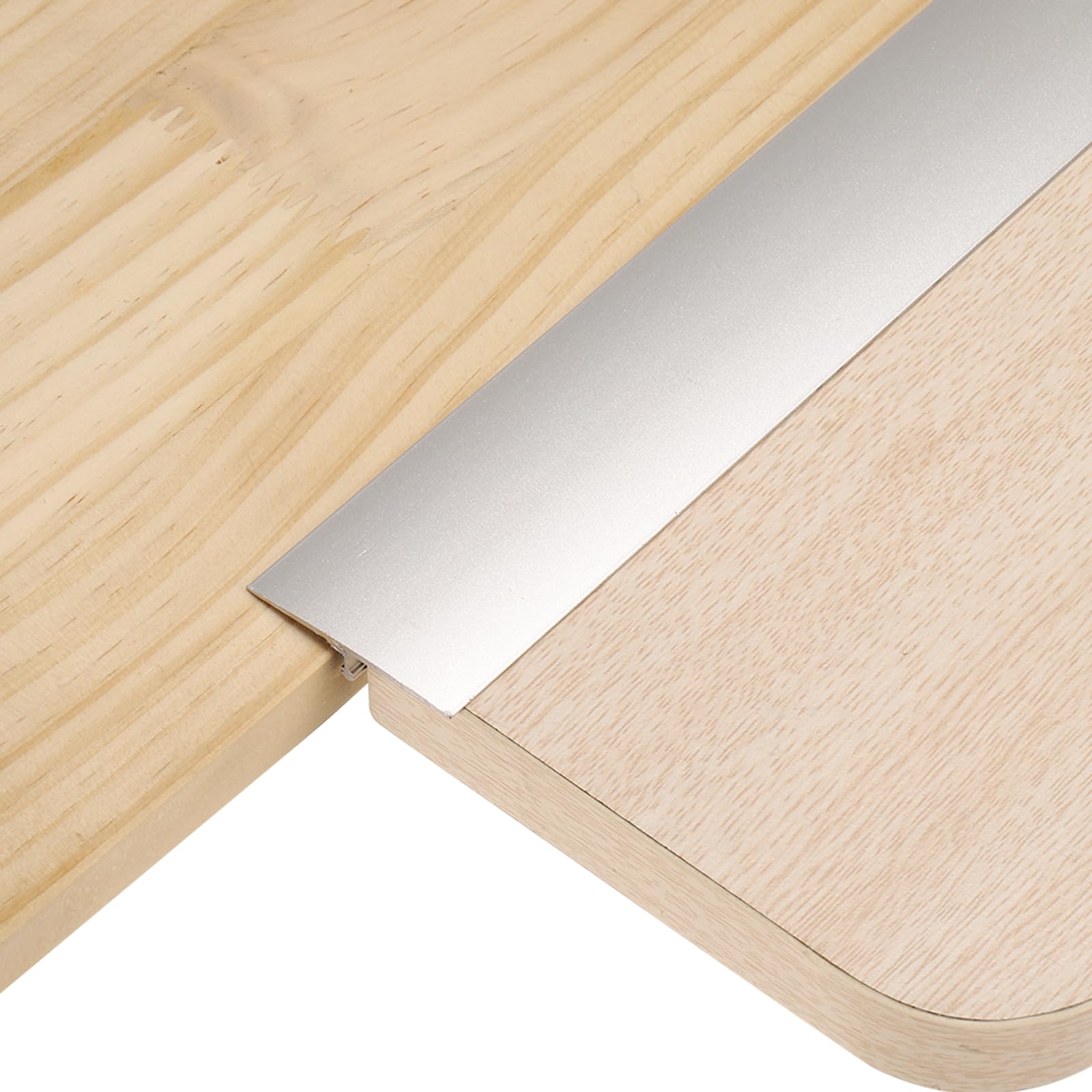 sourcing map 3Pcs 4ft x 1.57" T Molding Floor Transition Strips, Aluminium Alloy Vinyl Flooring Gap Trim for Joining Laminate Planks Tiles Floor Gaps, Silver