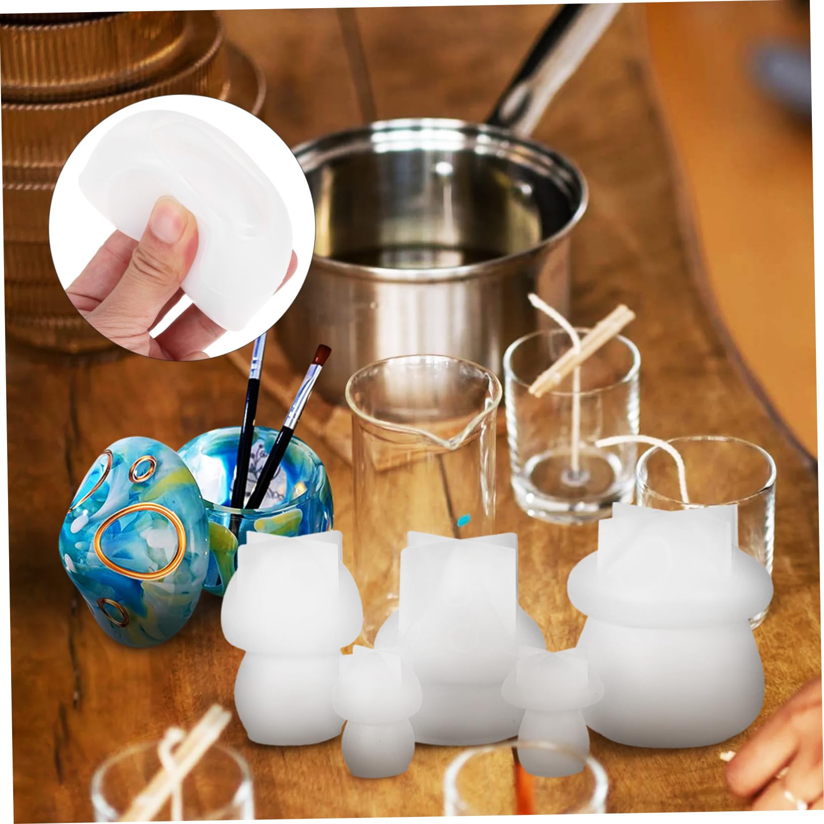 HOMSFOU 4 Ensembles Moules À Champignon Silicone Lot pour Artisanales Moules À Pots Époxy Décorations Uniques Pratiques 5 Pièces * 4
