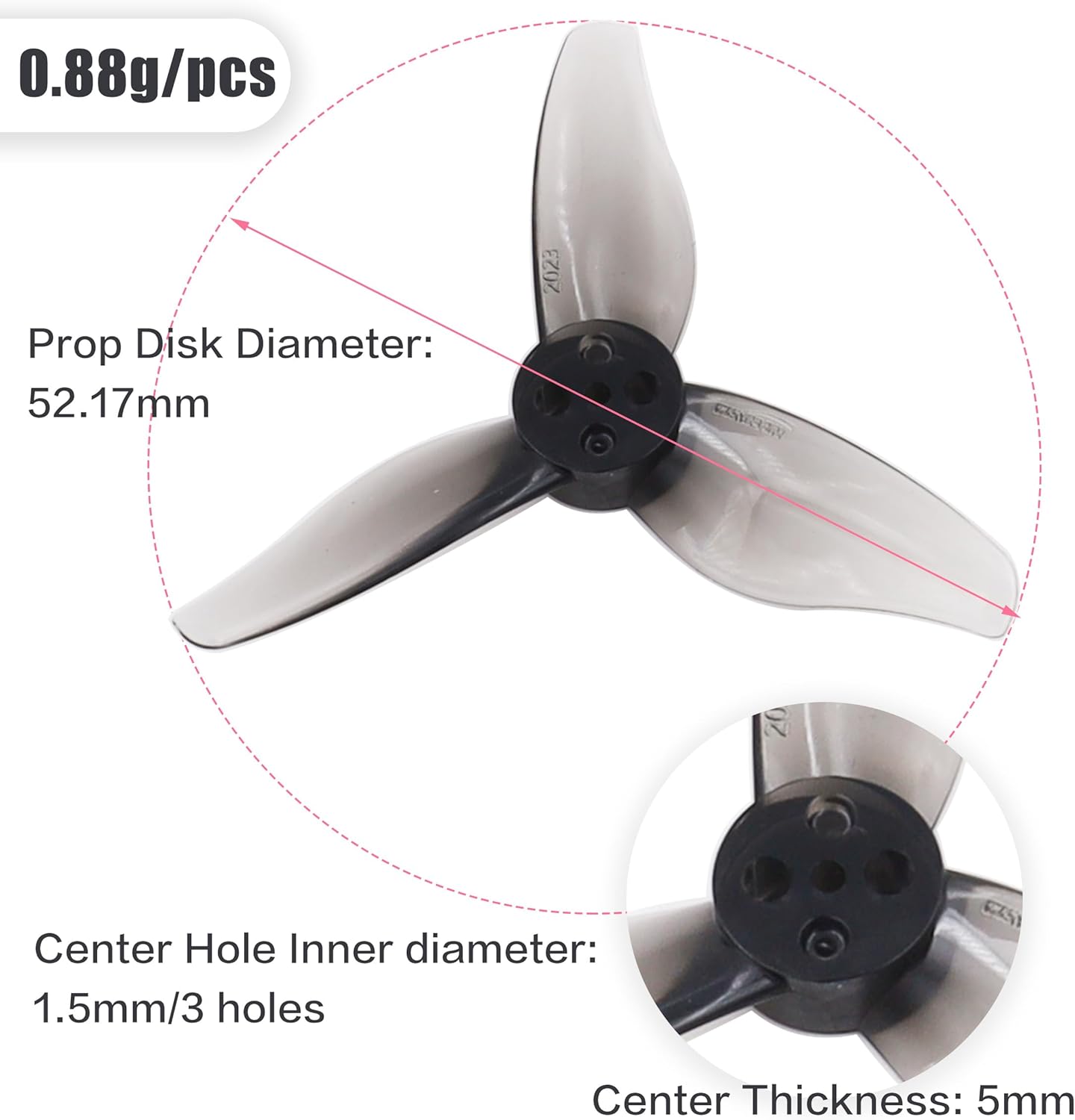 16pcs Gemfan Hurricane 2023 3-Blade Propeller 2 Inch 3 Holes Props 1105-1108 Motor for Toothpick RC Drone FPV Racing(8CW 8CCW)