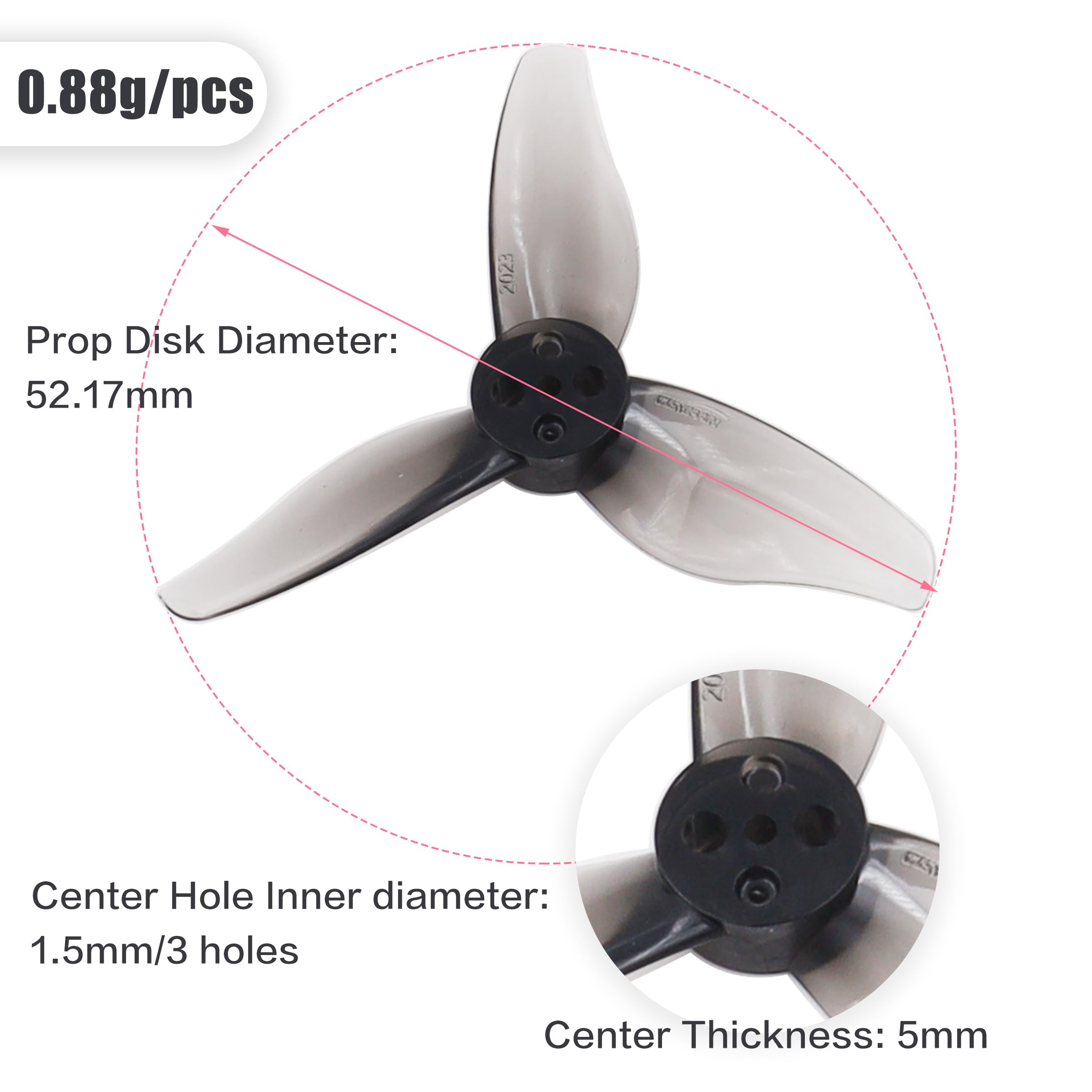 Gemfan Hurricane 2015 2-Blade 2 Pulgadas PC FPV Hélice 0.059 In Eje Para RC FPV Freestyle 2" Palillo De Dientes Drone (16pcs 8CW 8CCW