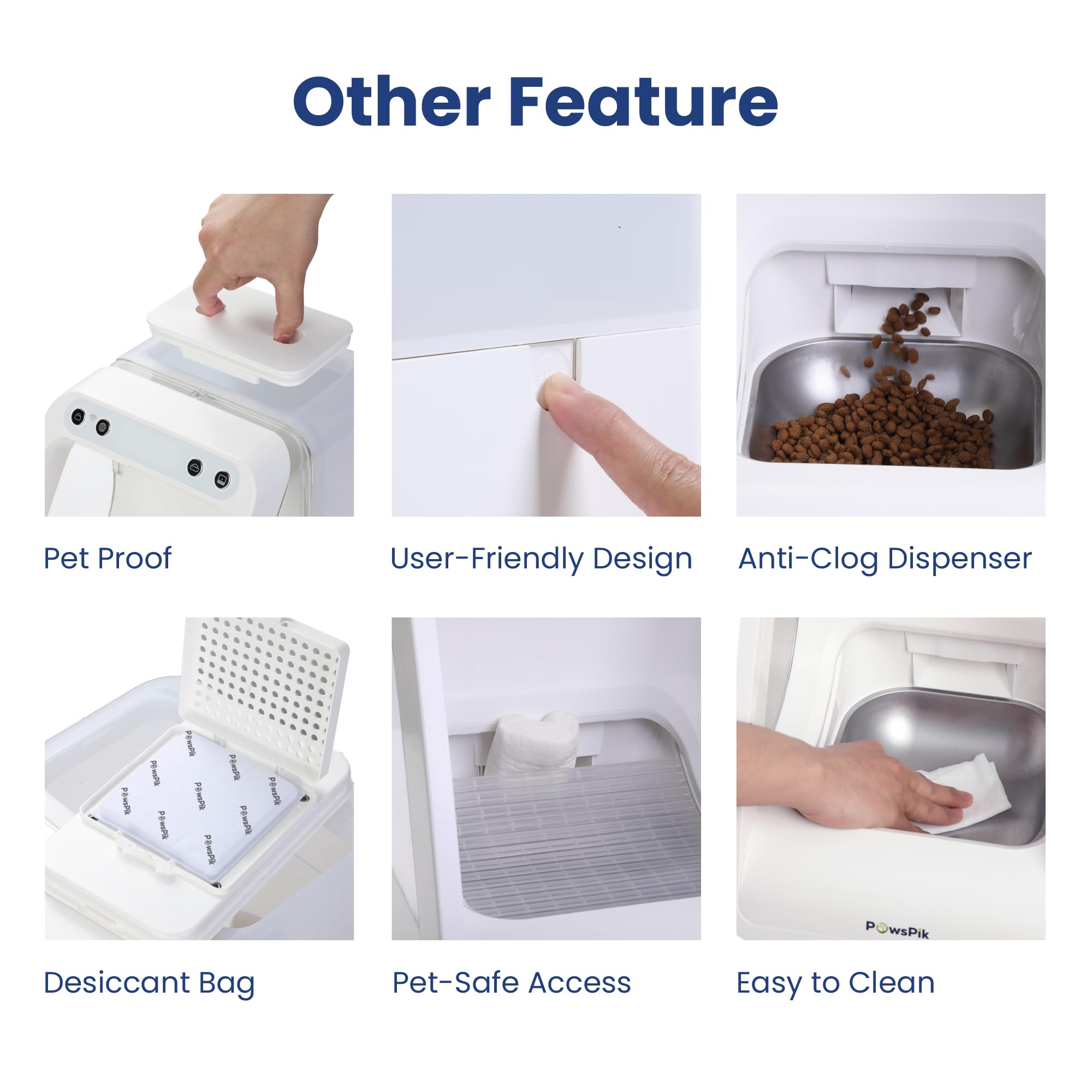 PawsPik - Automatico RFID Microchip Cat Small Dog Feeder 16 Cup ISO Microchip App Controllo porzione Controllo adatto per