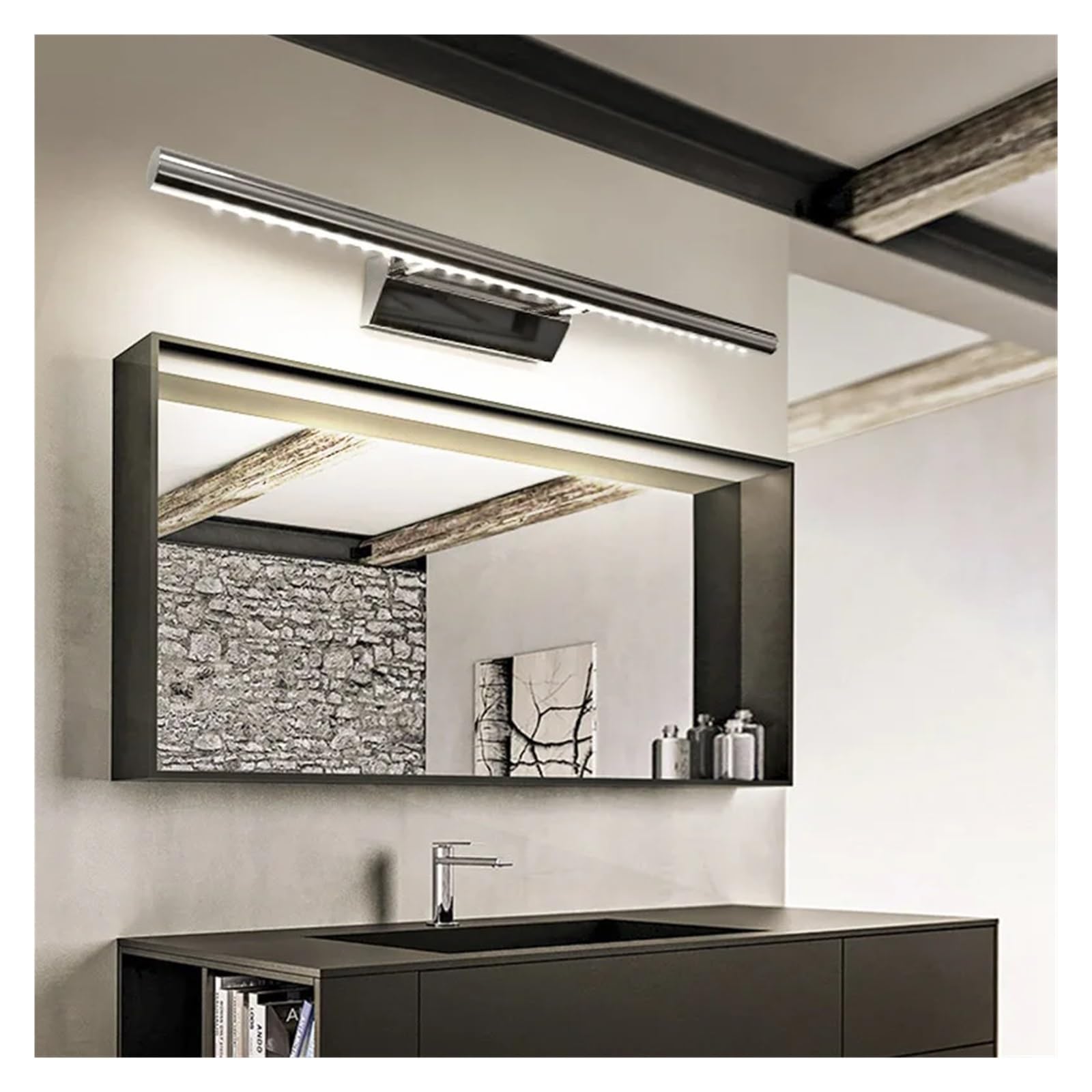 Luci Esposizione Per Quadri Lampada Da Parete A LED In Acciaio Inossidabile Di Alluminio 3W / 5W / 7W Luce Bianca Calda Bianca For Armadietti A Specchio Da Bagno Con Interruttore(Warm white,5W 40cm)