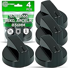 4 Pieces Swivel Gas Cooker Knob Ø 36 mm with Original Code 157925165 for Beko for Arçelik for Blomberg - 5 Year Warranty