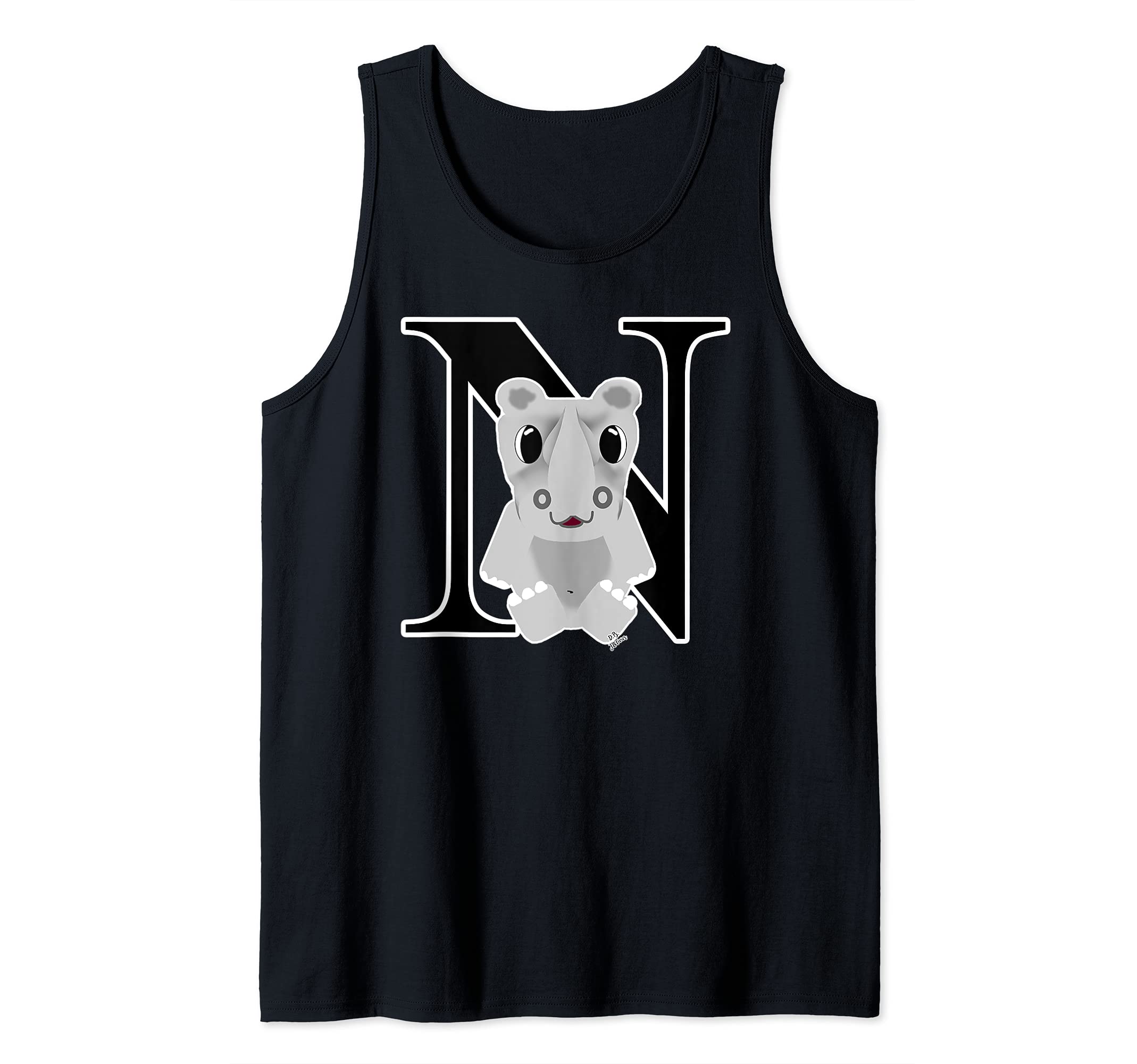hippo outfit cute alphabet nigerian rhinoceros Tank Top