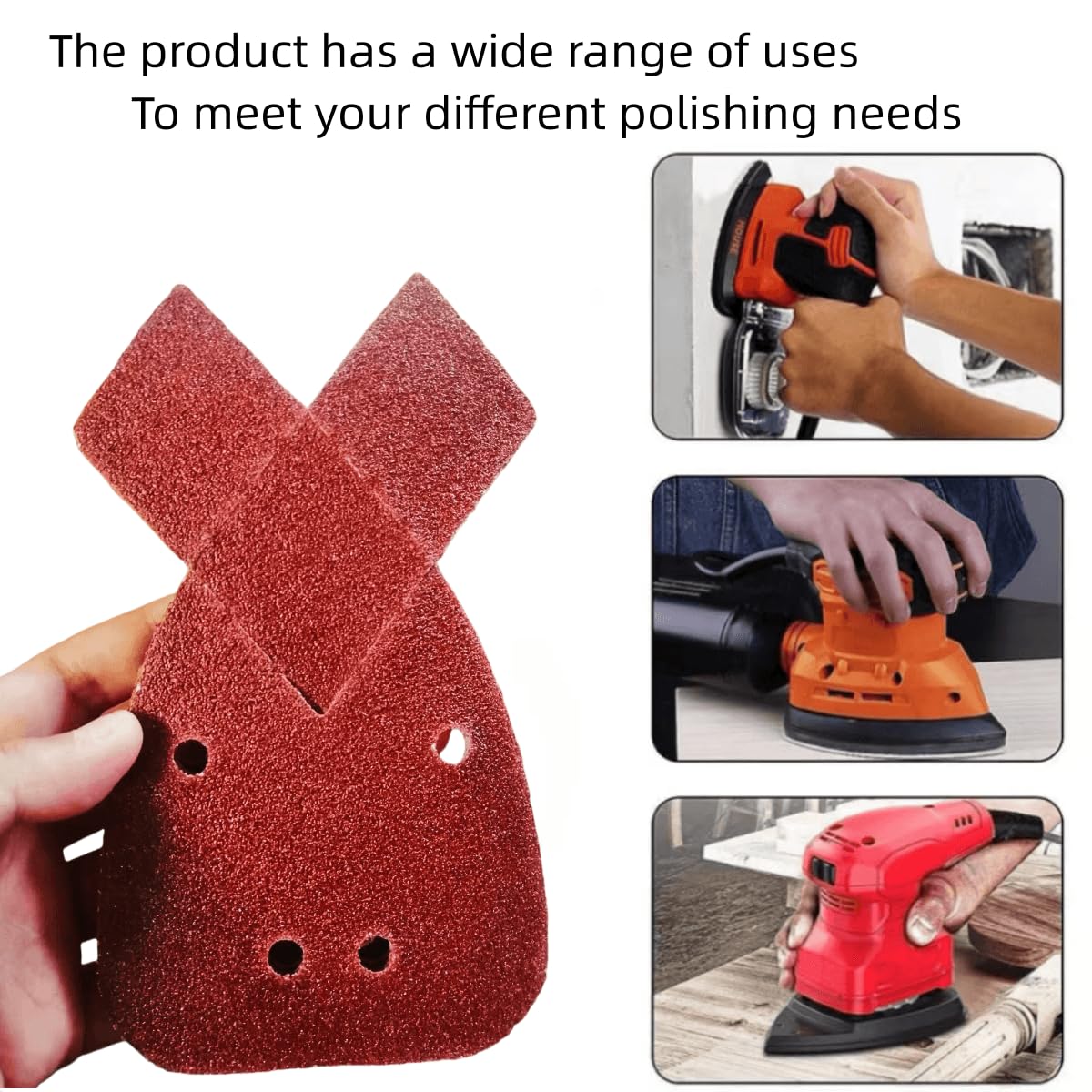 60-Piece Sanding Pad Assortment For Mouse Sanders - 6 Grits Hook & Loop Palm Sander Sheets