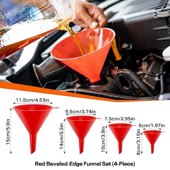 10Pcs Automotive Funnels Set,Funnel for Car,Right Angle Flexible Plastic Funnel Set with Filter and Detachable Hose,Wide Mouth Fuel Funnels and Long Mouth Funnels for Water/Gasoline/Coolant/Engine Oil