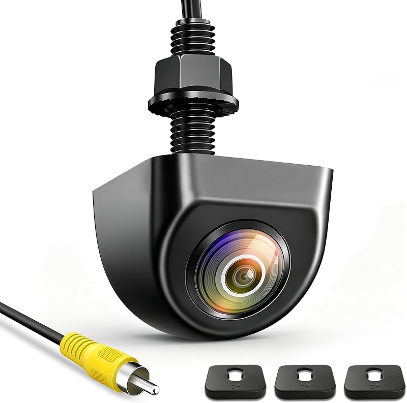 Cámara de visión trasera AS-2 - Cámara de visión trasera para automóviles y camiones | Mini cámara de marcha atrás AHD 1080P, gran angular de 170°, visión cristalina de día y noche, carcasa de metal impermeable IP69