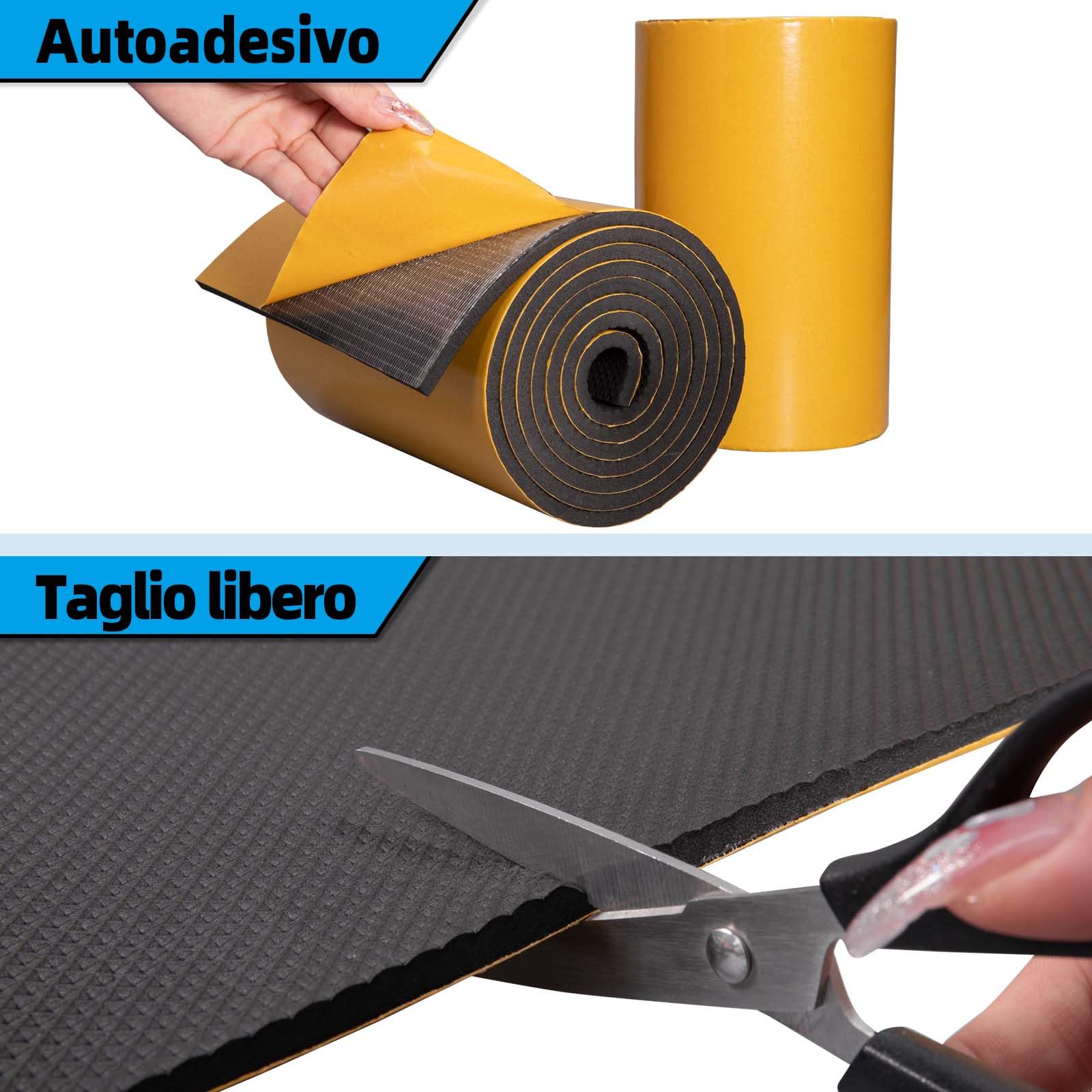Spurtar Paracolpi Garage Gommapiuma Paracolpi Portiere Auto, Paraspigoli Muro Protezione Paraurti Auto per Esterno Accessori Automobile Gomma Adesiva, 4000 X 200 X 6,5 mm