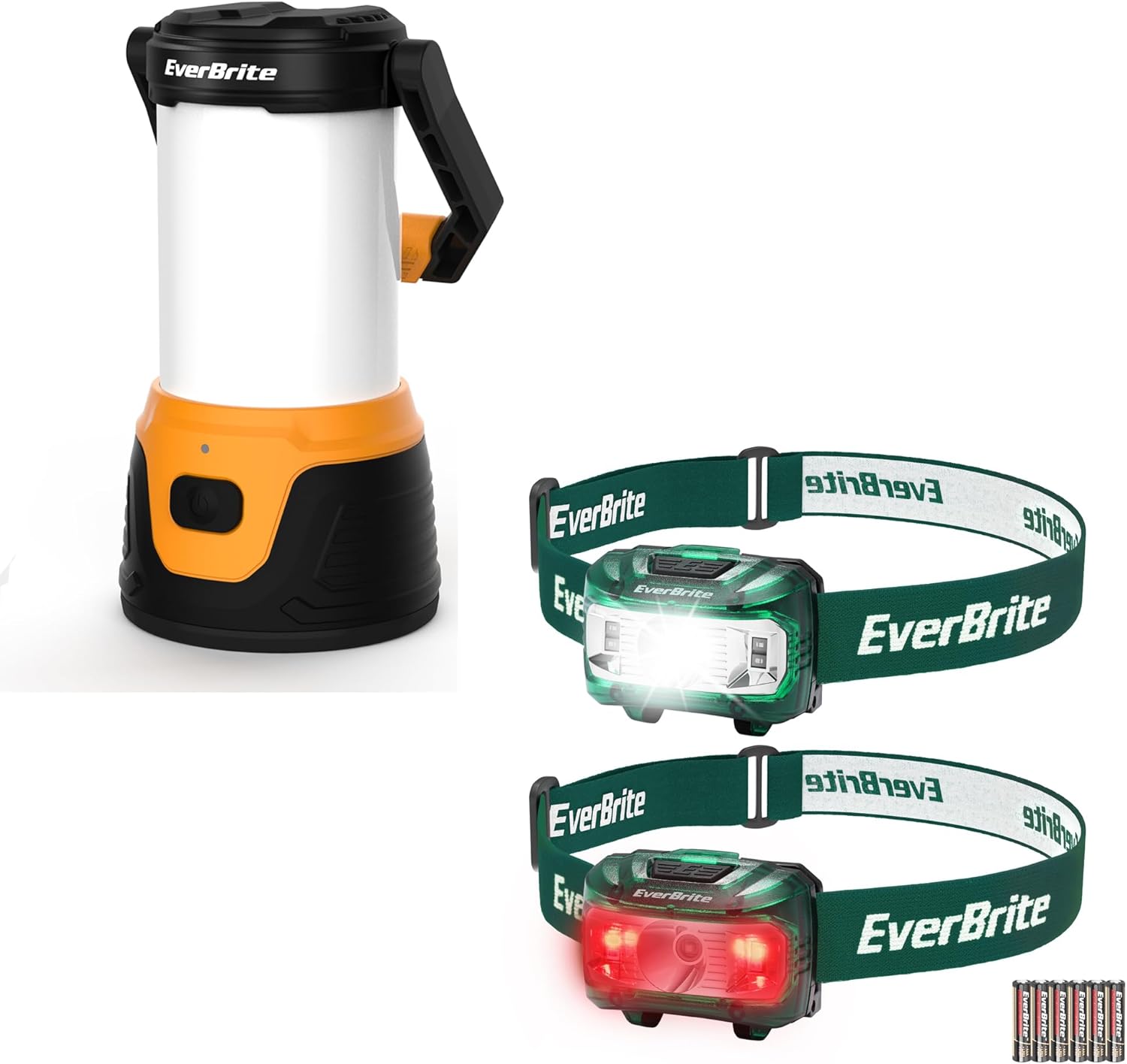 EverBrite 1000 Lumens Rechargeable LED Camping Lantern and 2 Pack Headlamp