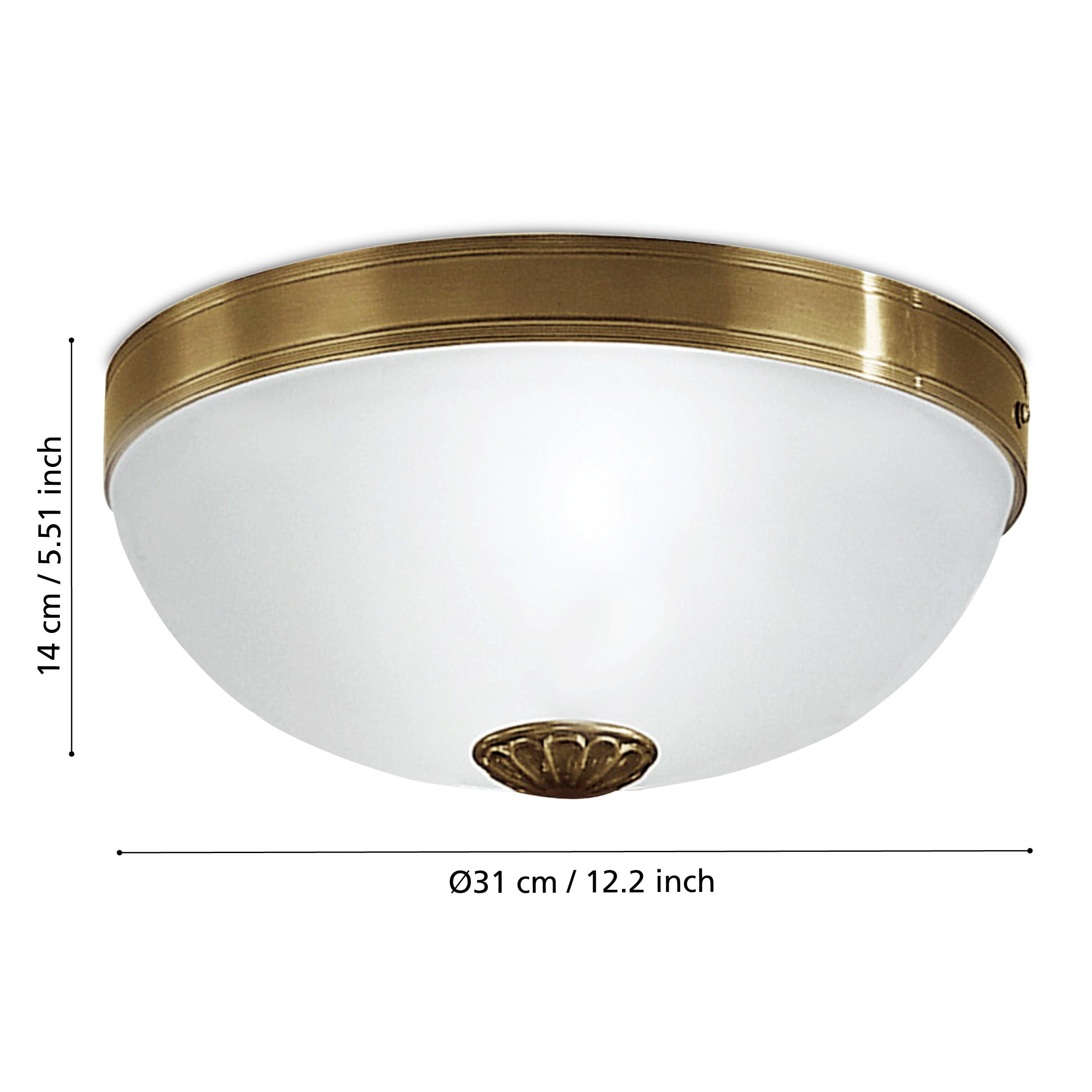 Eglo Lámpara de techo Imperial, 2 luces vintage, rústica, para salón