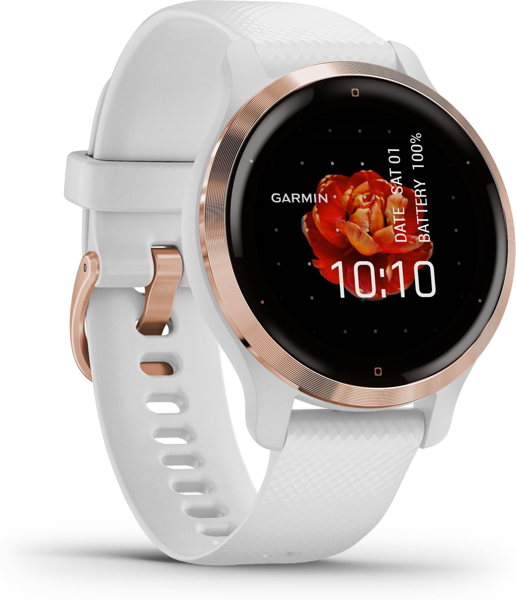 Garmin Venu 2S – schlanke GPS-Fitness-Smartwatch mit ultrascharfem 1,1“ AMOLED-Touchdisplay, Gesundheitsfunktionen, über 25 vorinstallierten Sport-Apps, Music Pay