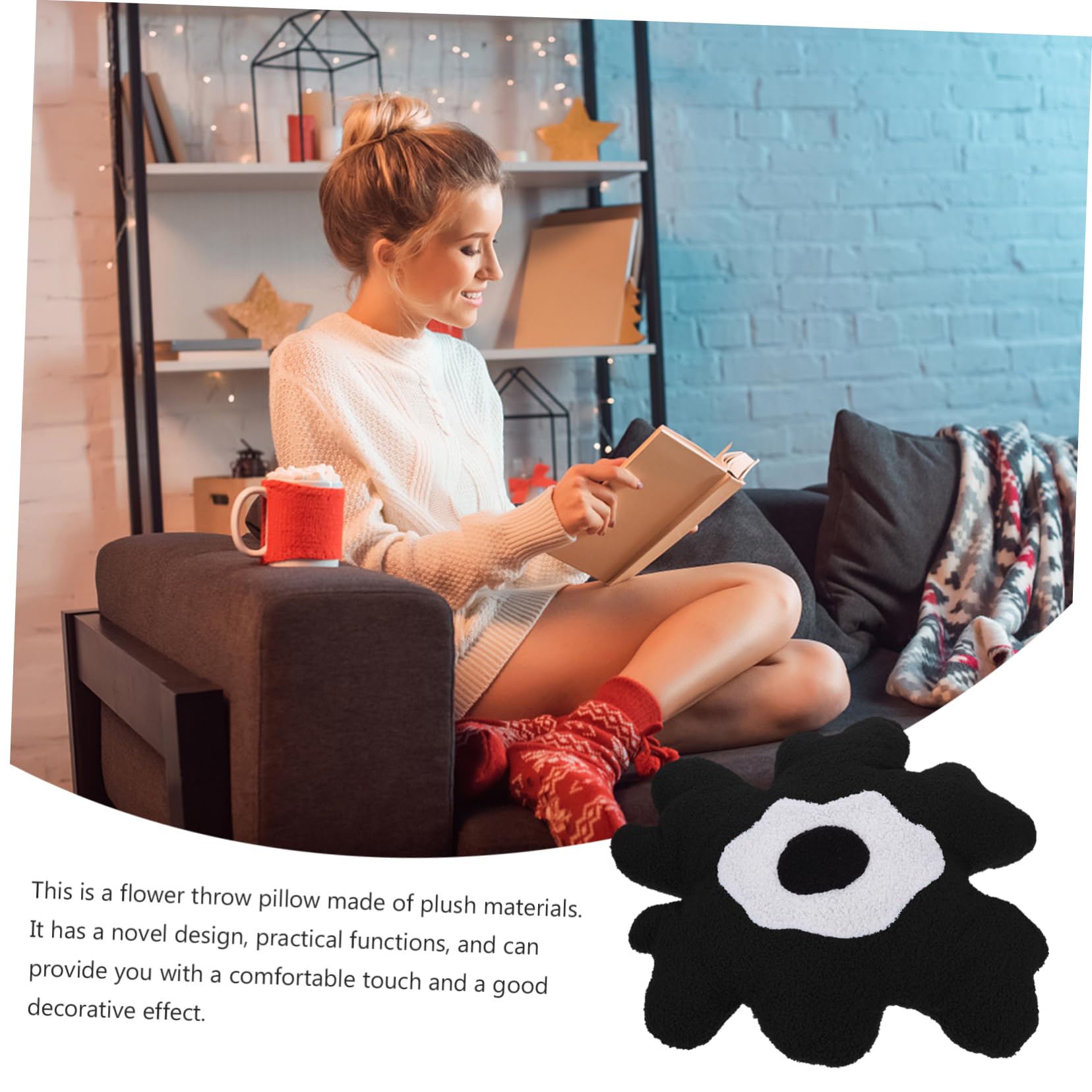 Toddmomy Cojín Decorativo Forma de Flor para Dormitorio Suave y Diseño para Sofás y Oficinas Cojín de Peluche Elegante