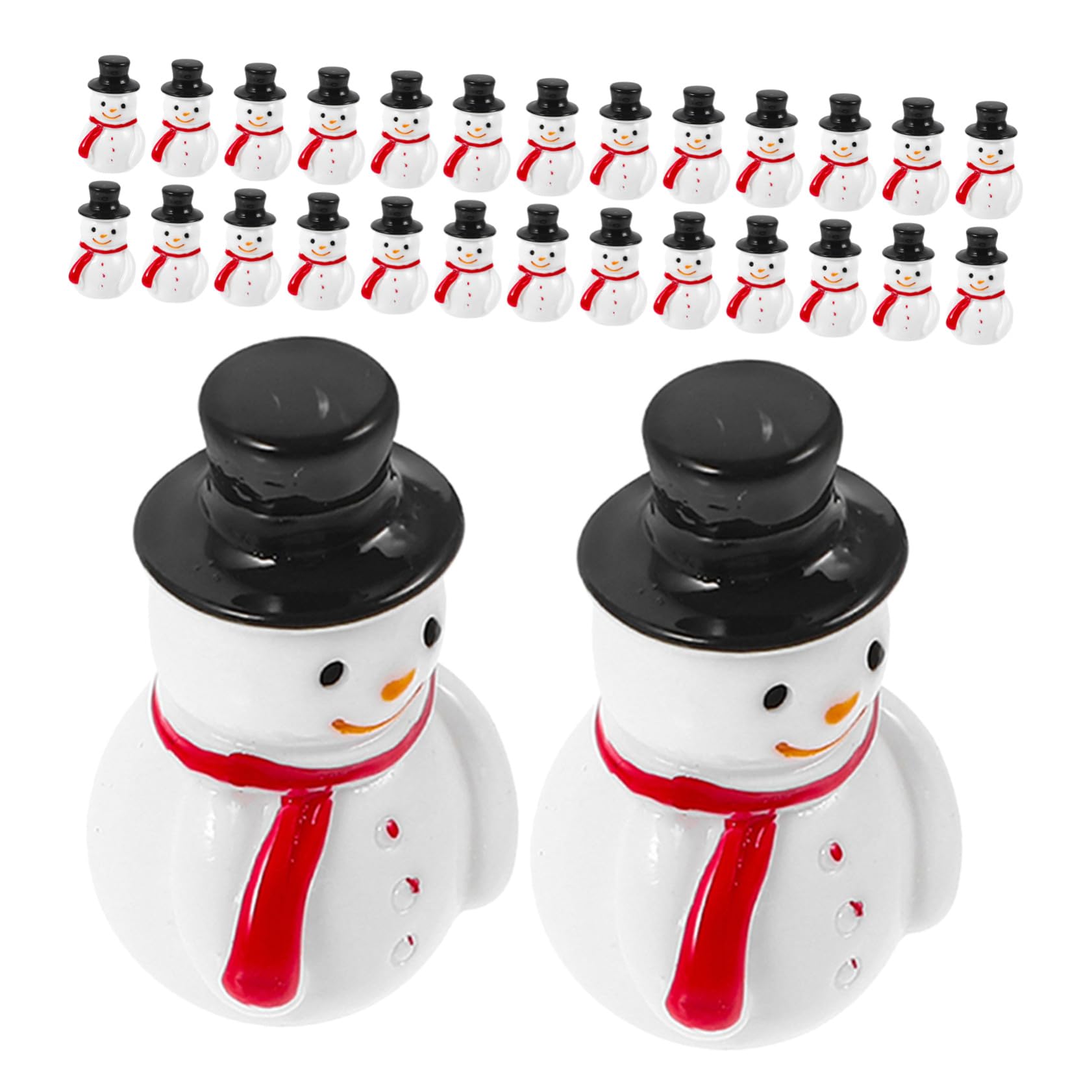 Artibetter 100piezas Figuras de Muñeco de Nieve de Resina Mini Muñecos de Navidad con Sombreros Decoración de Micro Paisaje para Manualidades de Invierno Adornos de Fiesta de Cumpleaños