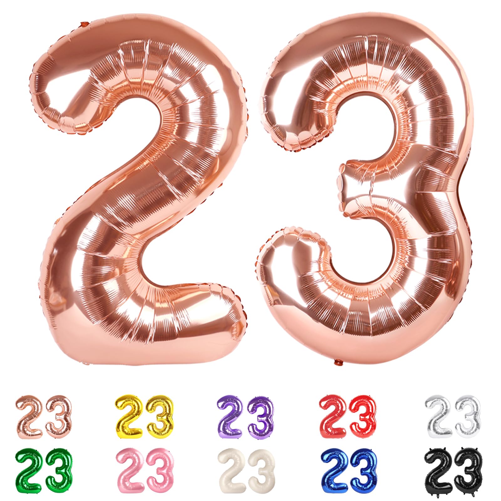 23 Balloon Numbers, 23rd Birthday Decorations for Women Men, Numbers 32 Balloons 40 In Rose Gold 32nd Birthday Party Decorations for Wedding,