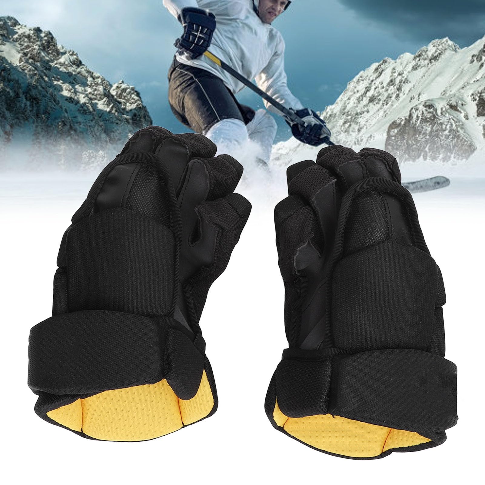 Annadue Guantes de Hockey sobre Hielo, Guantes de Hockey Transpirables de Tela de Malla, Equipo de Protección Liviano para Hockey, Hockey sobre Patines,Hockey sobre Césped y Otros Deportes