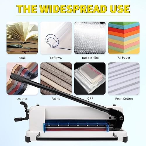 Miniatura 7 de Cortador de papel A4 profesional de guillotina, máquina de corte de papel resistente con capacidad de papel de 380 hojas de 2.85 onzas, 1