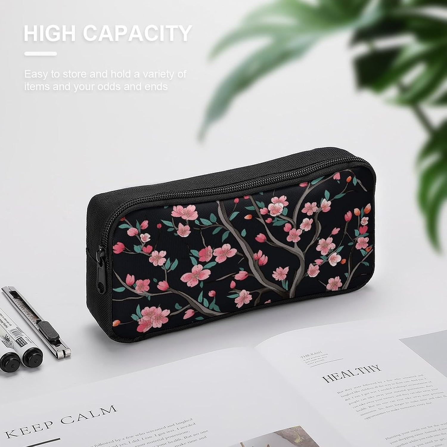 Cherry Blossoms Pencil Case Large Capacity Pencil Pouch image 4