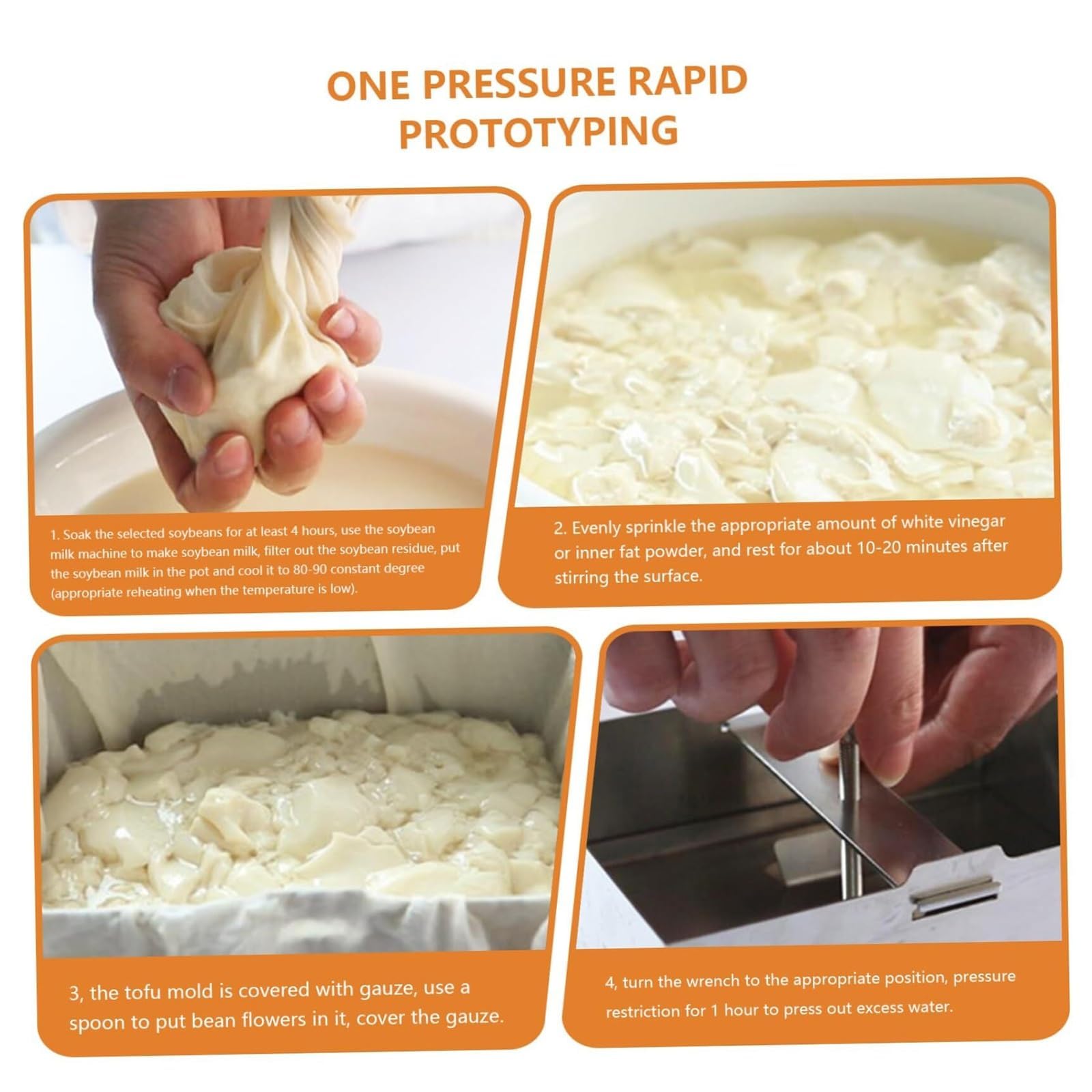 Tofu-Presse Aus Edelstahl, Selbstgemachte Pressform Zum Selbermachen, Mit Verstellbarer Schraube, Ablaufloch Unten, Einfach Zu Bedienen, Zur Herstellung Von 1 Kg Tofu