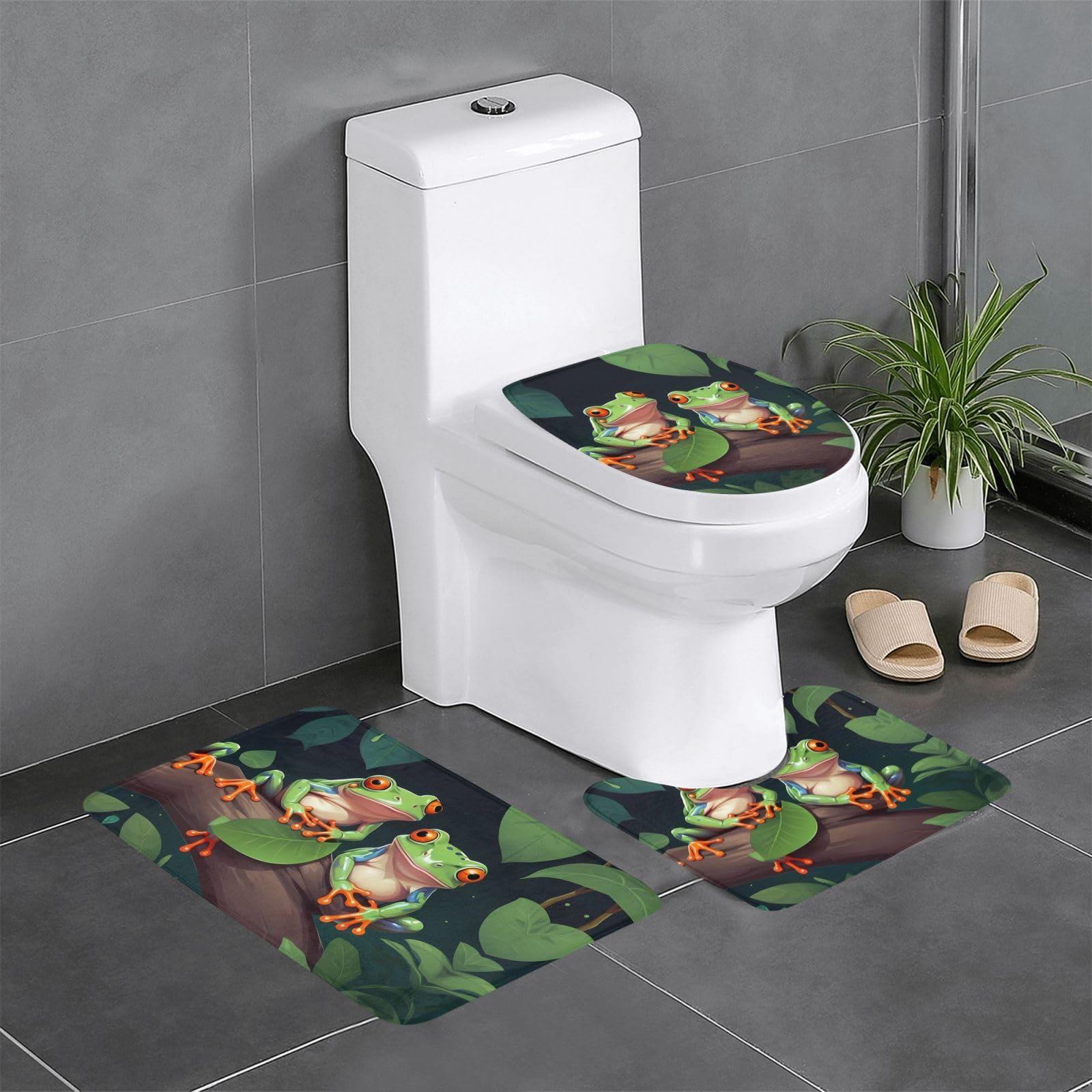 Tapis de salle de bain grenouille pour éviter les glissades au sol
