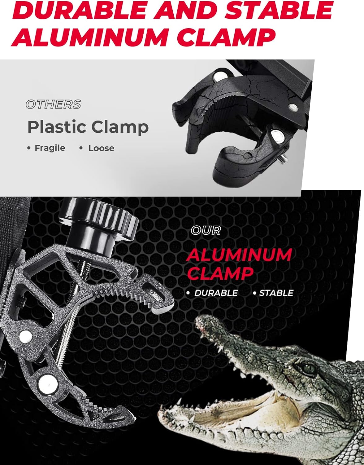 KEMIMOTO Motorcycle & ATV Cup Holder-32oz Drink Holder with Alligator Clamp, UTV, Scooter, Boat, Kayak, Bike, Walker, Black