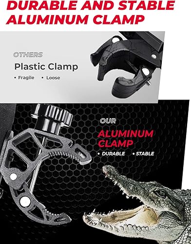 Miniatura 3 de KEMIMOTO Portavasos para motocicleta y cuatrimoto de 32 onzas con abrazadera de cocodrilo, UTV, scooter, barco, kayak, bicicleta, andador, negro