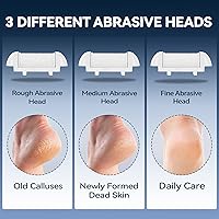 Vista 3 de Wea&Hea Removedor eléctrico de callos para pies, kit de pedicura profesional 17 en 1 con 3 cabezales de rodillo, lima de pie recargable e