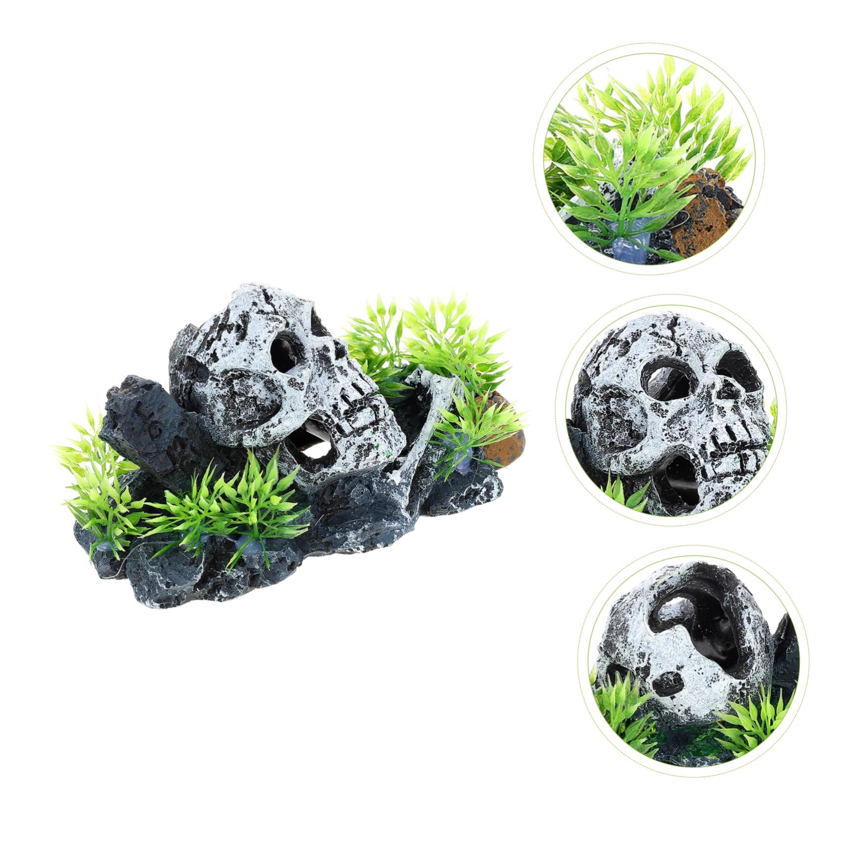 YARNOW Adornos De Resina para Pecera 3 Piezas Cueva Halloween Decoración para Acuario Piedra Difusora De Aire para Acuario Bomba para Acuario Decoración De Musgo para Tanques