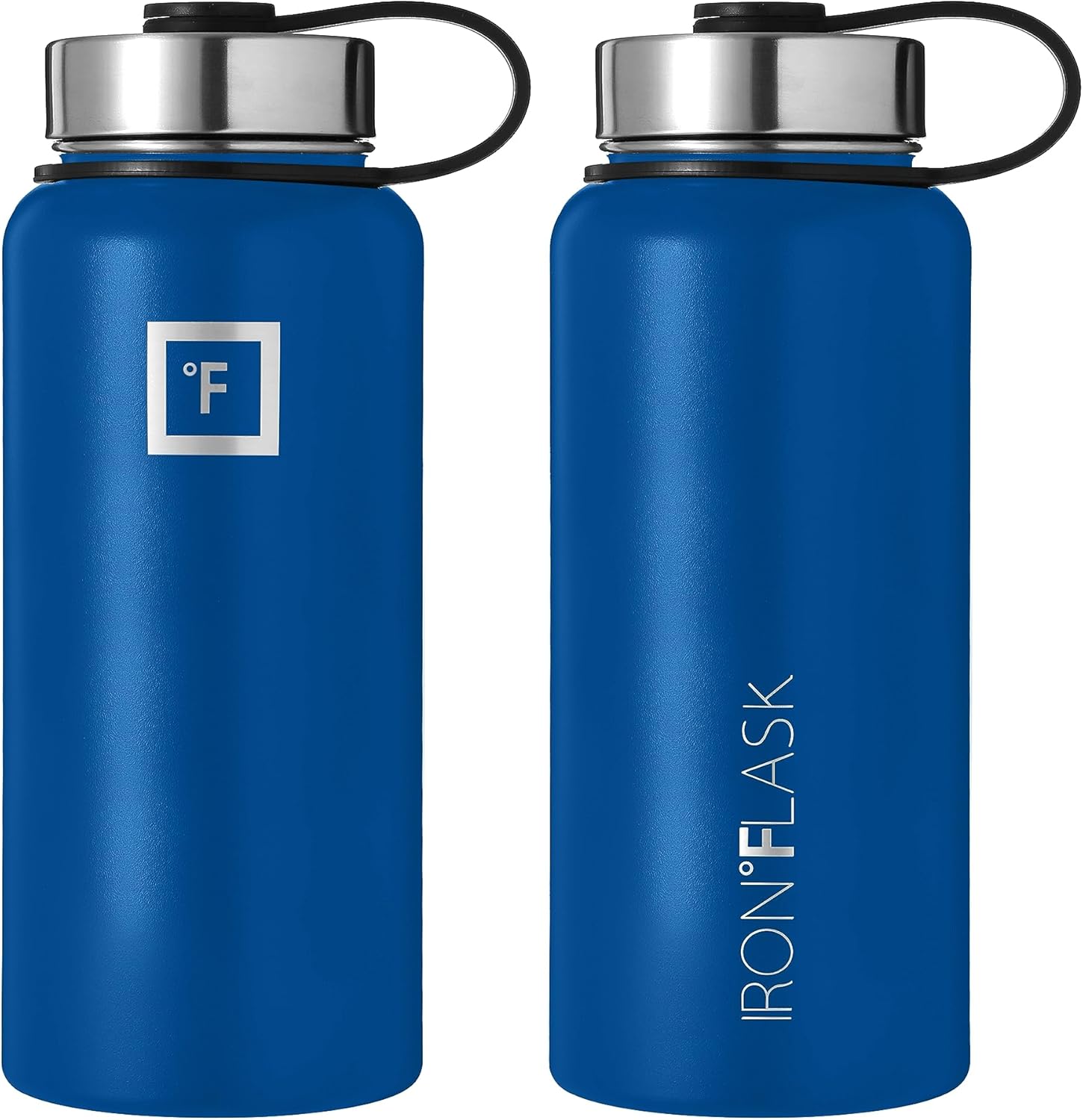 Cantimplora Aislada Doble Pared Botella Agua Acero Inoxidable Iron Flask - Aislada, Sin BPA, 3 Tapas Incluidas, Mantiene Frío 24h/Calor 12h Termo Stanley