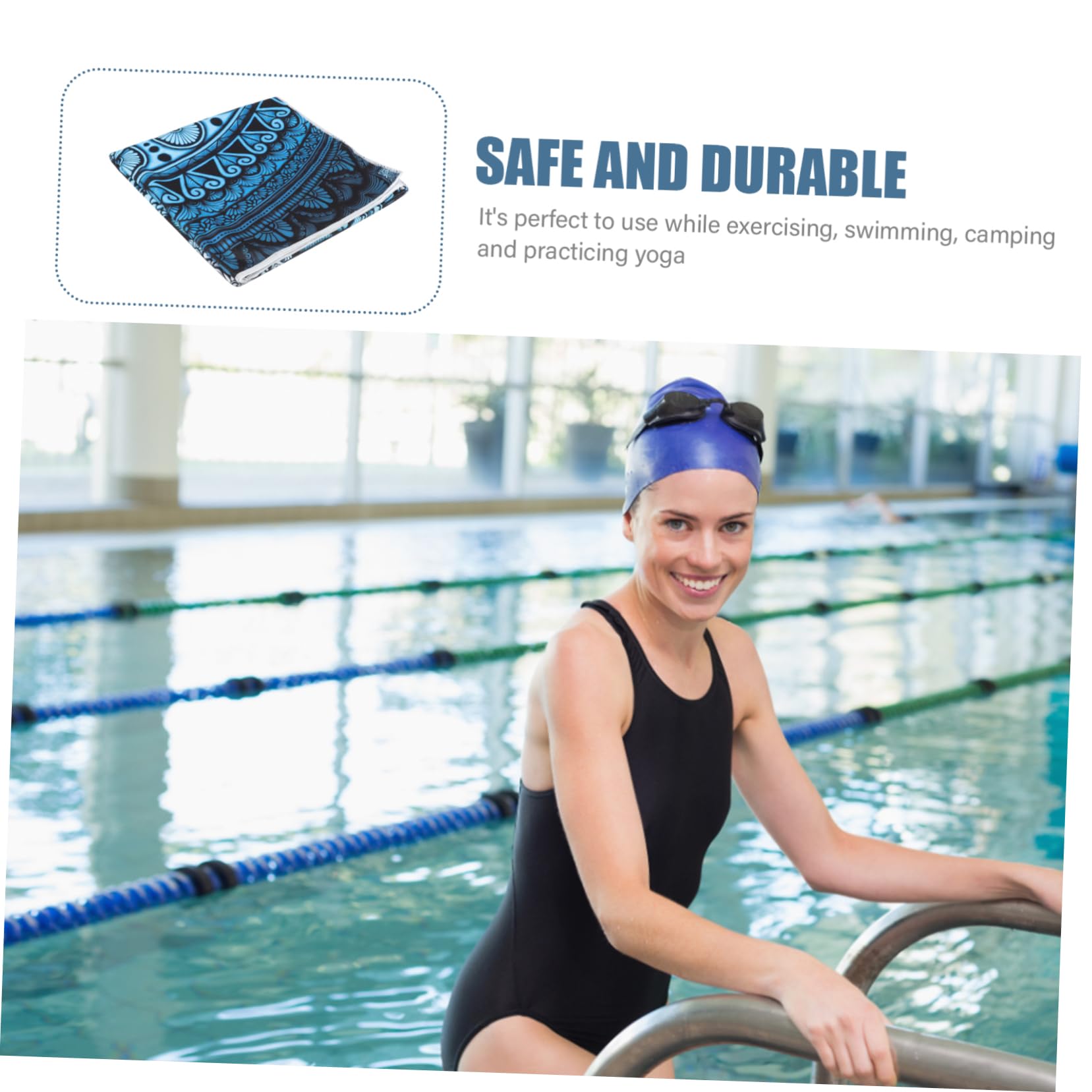 PRETYZOOM 4 Pz telo mare asciugamano palestra asciugamani palestra gym towel asciugamani in microfibra asciugamano in microfibra per il viso telo da piscina fibra superfine Blue
