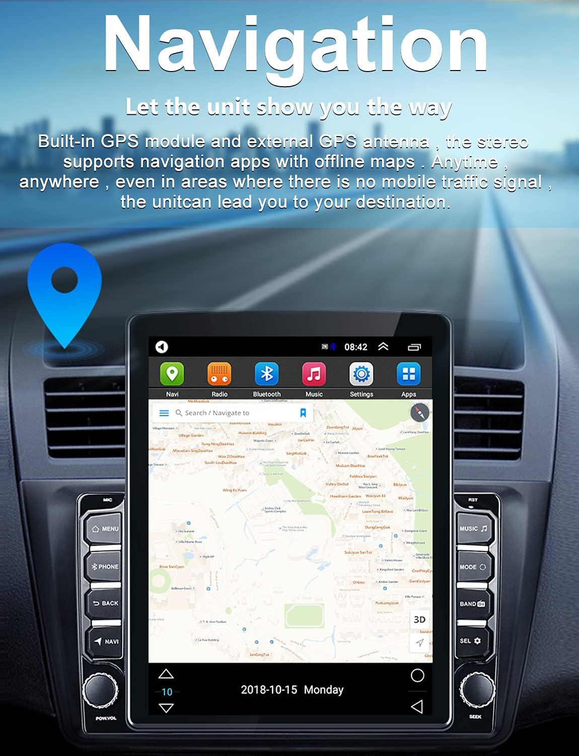 Double Din Android Car Stereo 9.7 Inch 