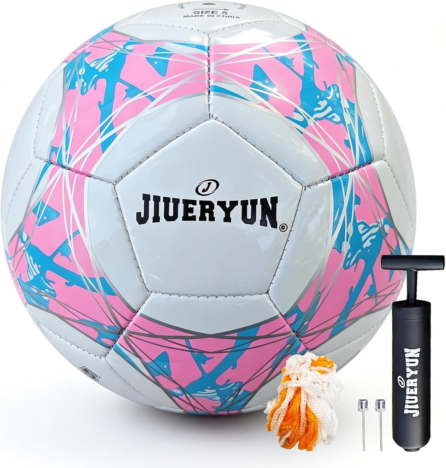 Soccer Ball with Air Pump, Premium PU Official Size 5 Lightweight Soccer Ball for Outdoor, Backyard, Training & Match – Includes Pump for Ready-to-Play Convenience