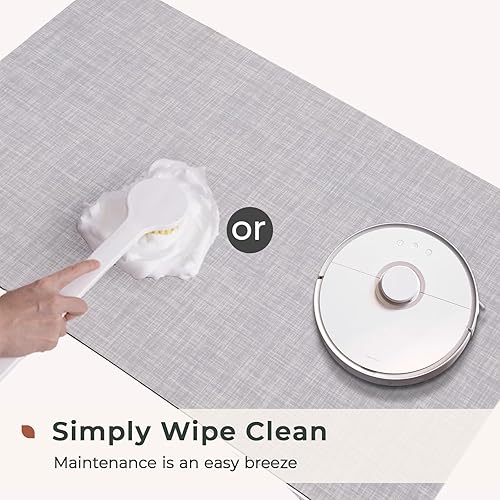 Miniatura 6 de FRESHMINT Tapete de baño de goma texturizada, color gris, 24 x 17, de secado rápido, antideslizante, tapetes de baño delgados y lavables con capa