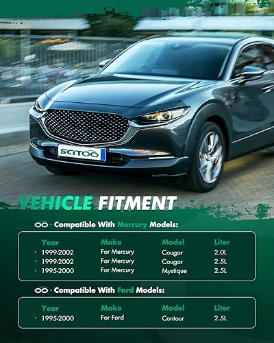 Miniatura 3 de SCITOO Ventilador de condensador de radiador dual 620-104 compatible con 1995-2000 para Ford para Contour 1999 2000 2001 2002 para Mercury para