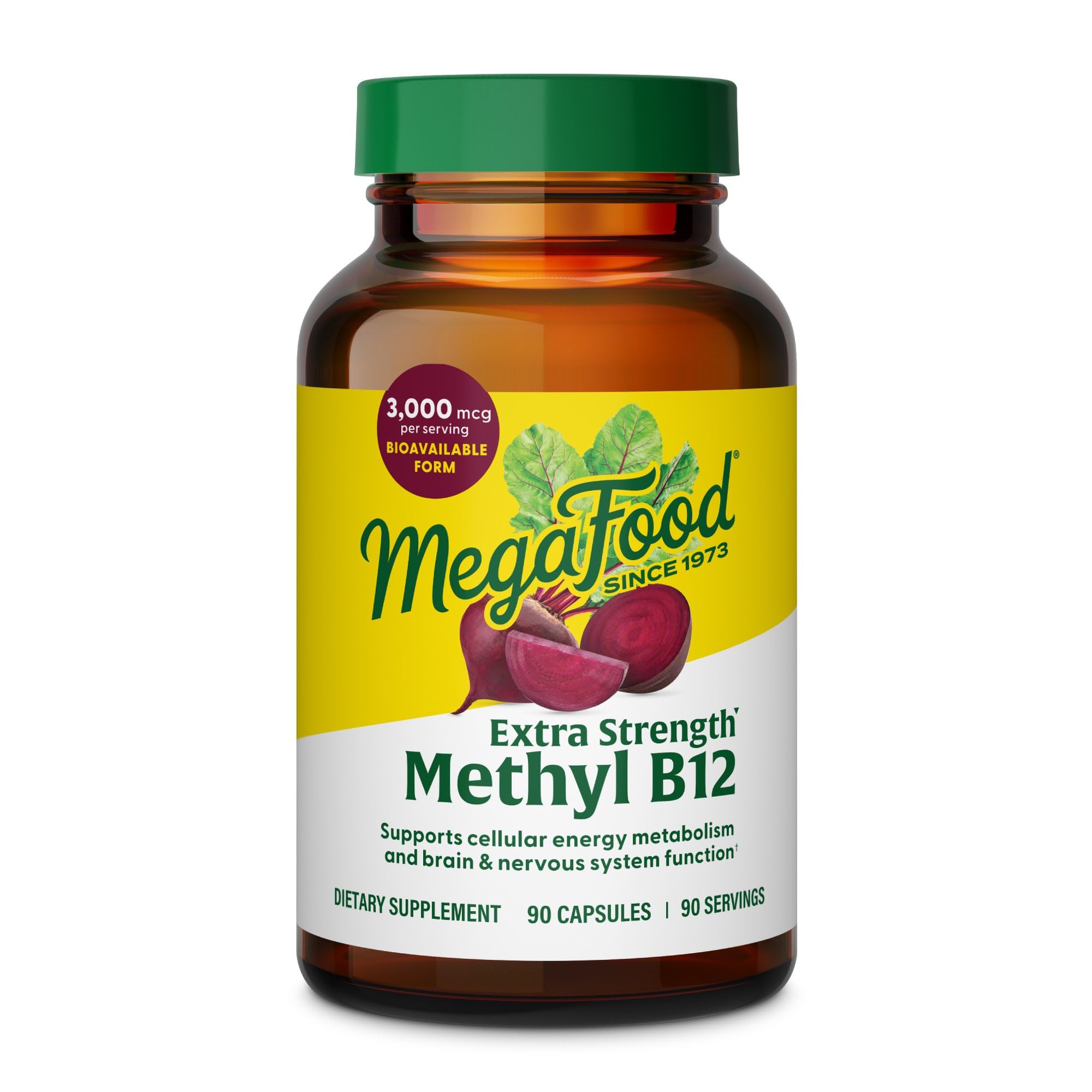 MegaFood Extra Strength Methyl B12 Vitamin, Cellular Energy, 90 Capsules