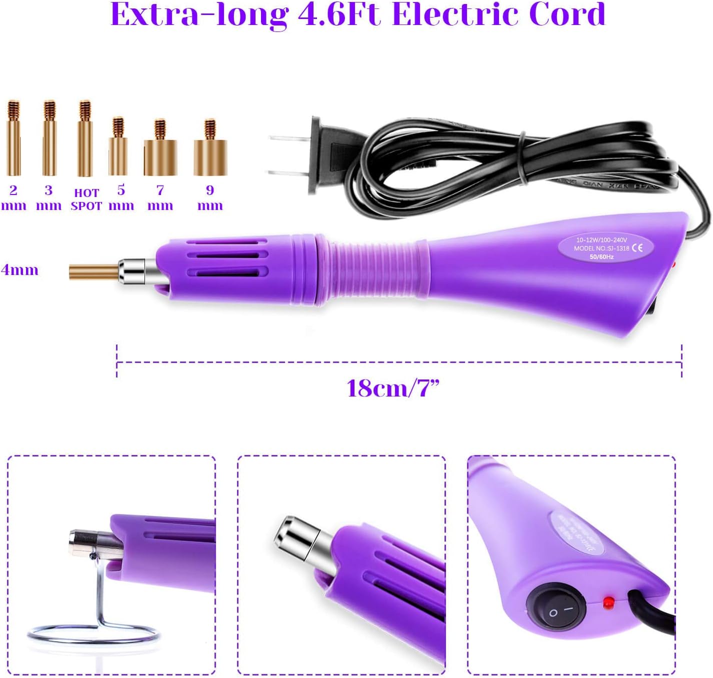 Hotfix Applicator with Rhinestones, Cridoz Hot Fix Rhinestone Applicator Tool Kit with 4028Pcs Rhinestones, 7 Different Sizes Tips, Tweezers, Rhinestone Picker Pens and Brush for Cloth Bedazzler Craft