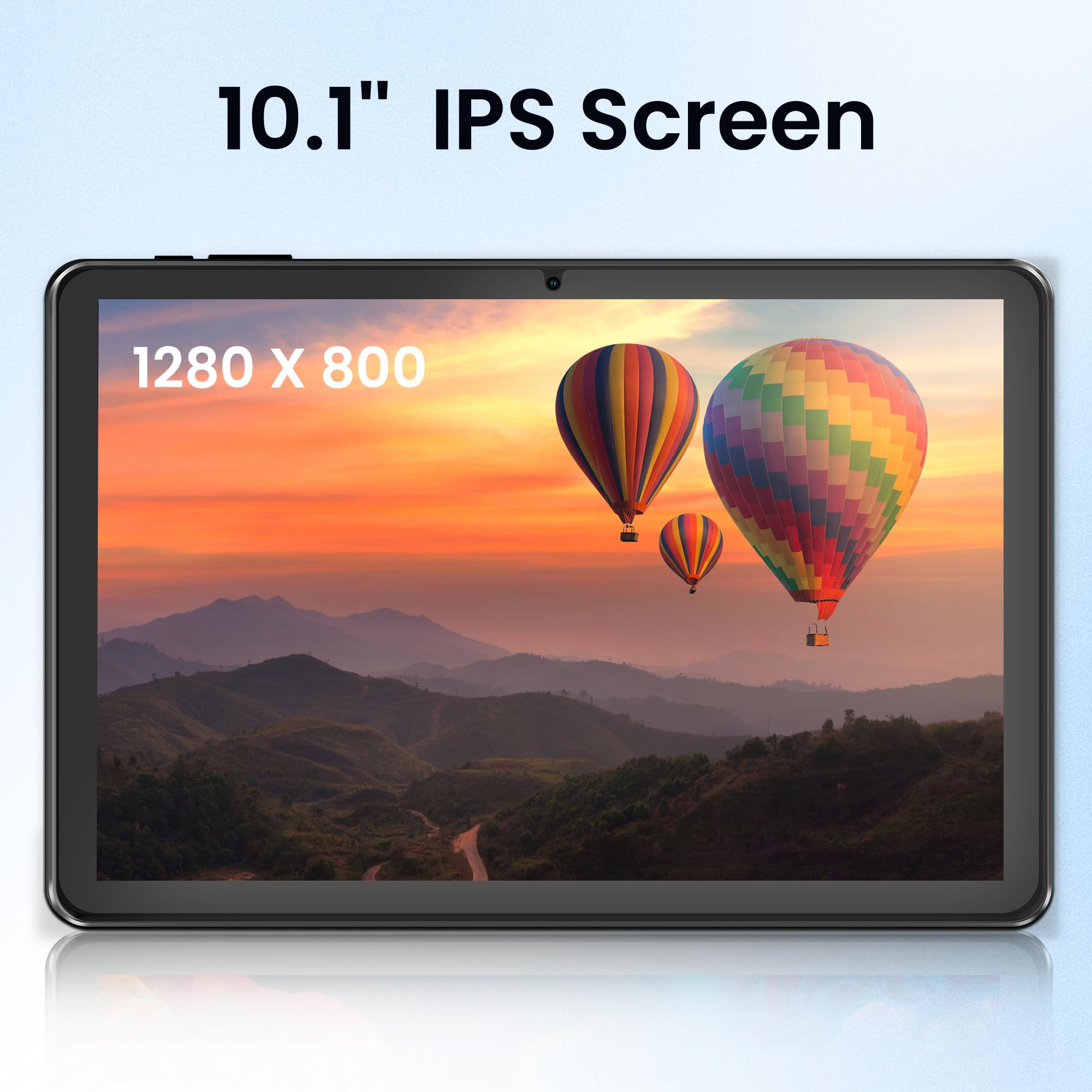 Tablet Android, 10.1 pulgadas Android 15 Tablets 18 (6+12 GB RAM 128GB ROM, 1280x800 IPS HD pantalla táctil, batería de 6000mAh, Bluetooth, cámara dual de 2MP+5MP, GMS, WiFi (negro) 3