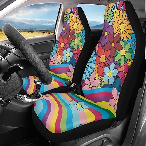 Miniatura 10 de Mumeson Van Gogh - Fundas de asiento de coche de noche estrellada, protector de cojín interior de automóvil, solo asientos delanteros, tamaño