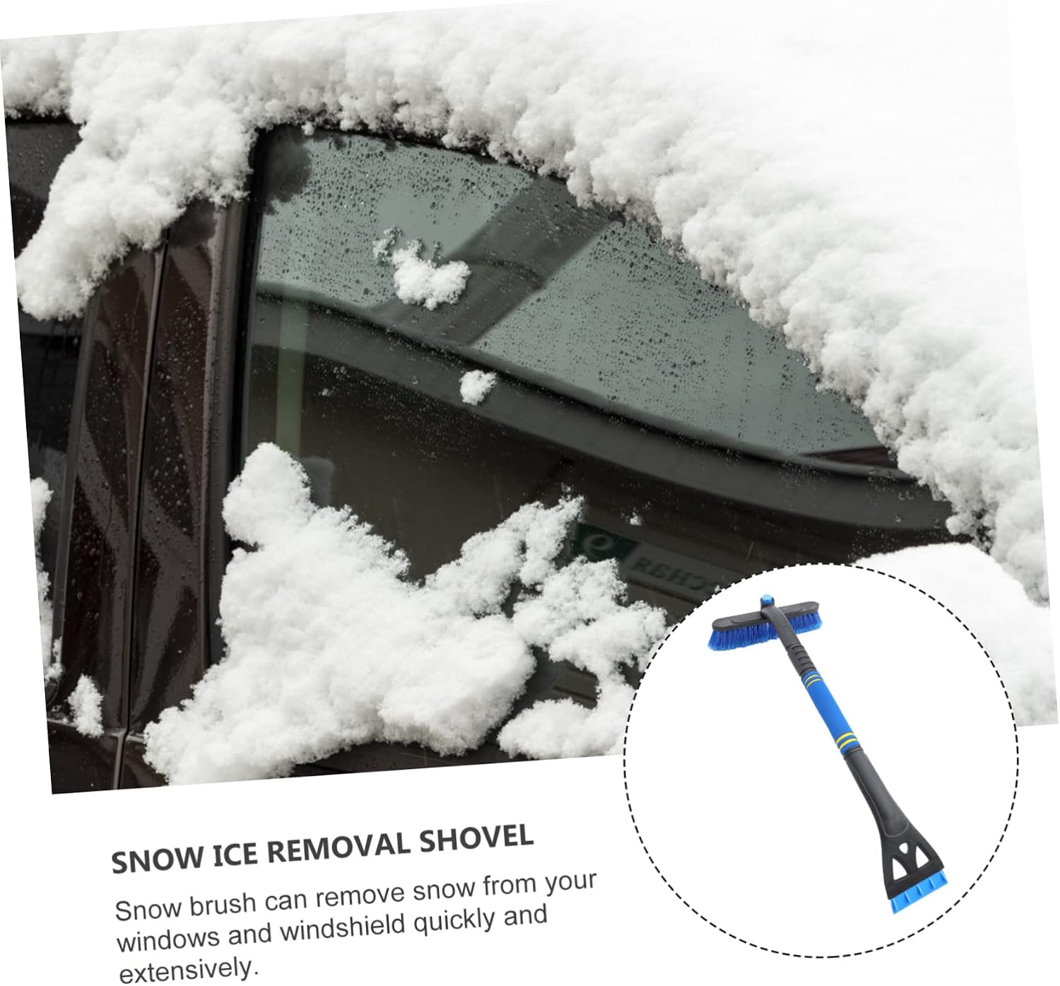 Cabilock Multi-Functional Snow Shovel Brush Ice Scraper for Car Telescopic Snow Machine Window Scraper