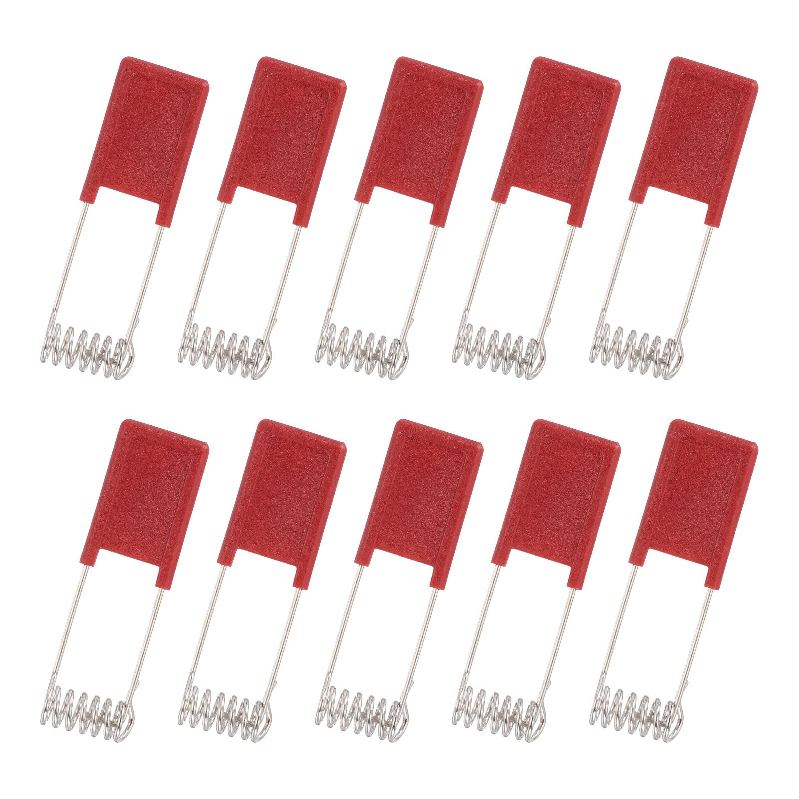 PATIKIL 10pcs Downlight Panel Lamp Spring Clip, 60x18mm LED Recessed Ceiling Lights Accessories Securing Clamps Universal Butterfly Wing Clips for Lighting Fittings, Silver/Red