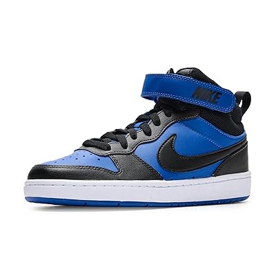 Nike Kids Court Borough Mid 2 (Big Kid) Kids Shoes Game Royal/Black/White