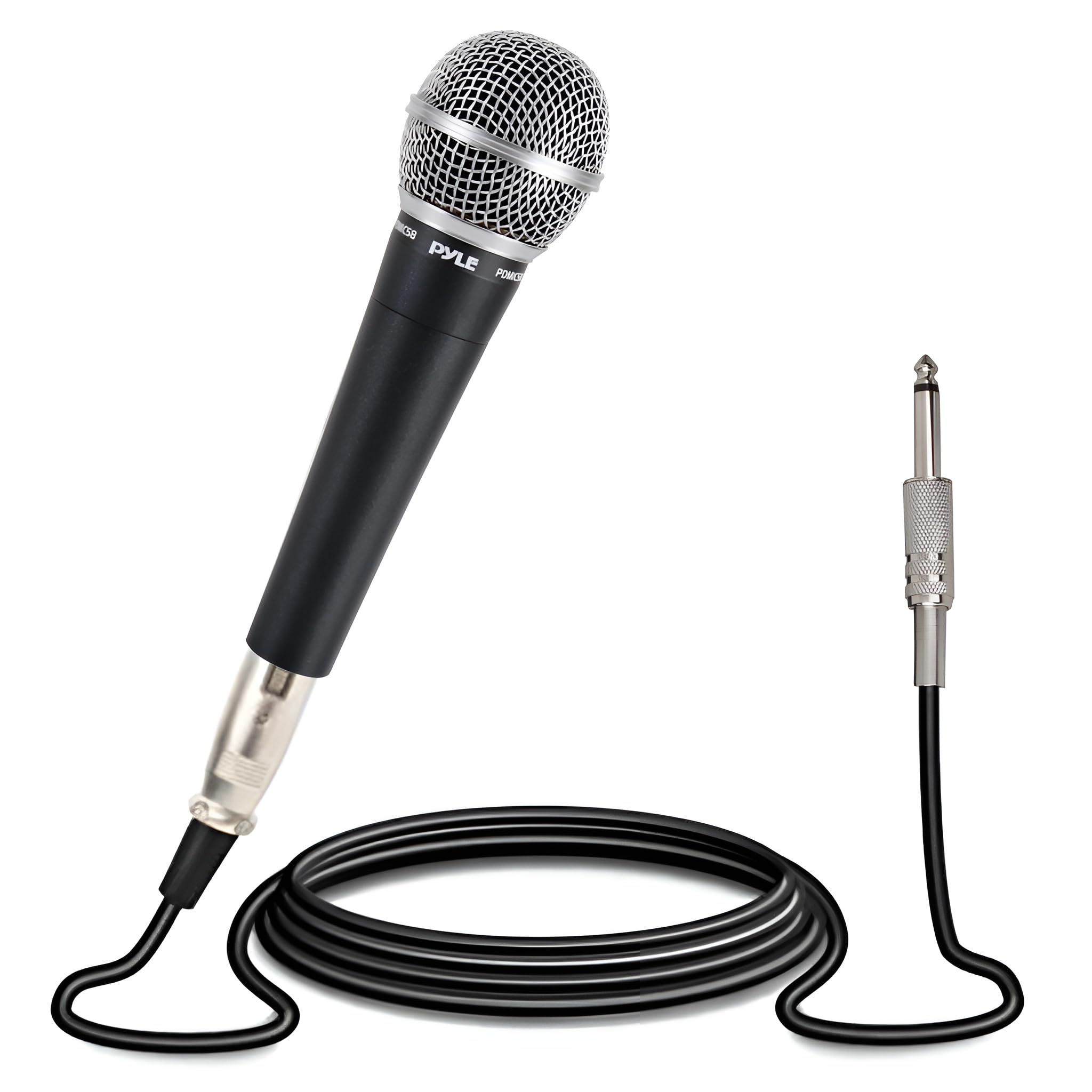 Pyle Microphone, Dynamic Cardioid, XLR Cable Included, Unidirectional, Rugged Construction, Built-in Pop Filter, Perfect for Stage & Studio, High Gain, Ultra-Wide Frequency Response, 15ft Cable