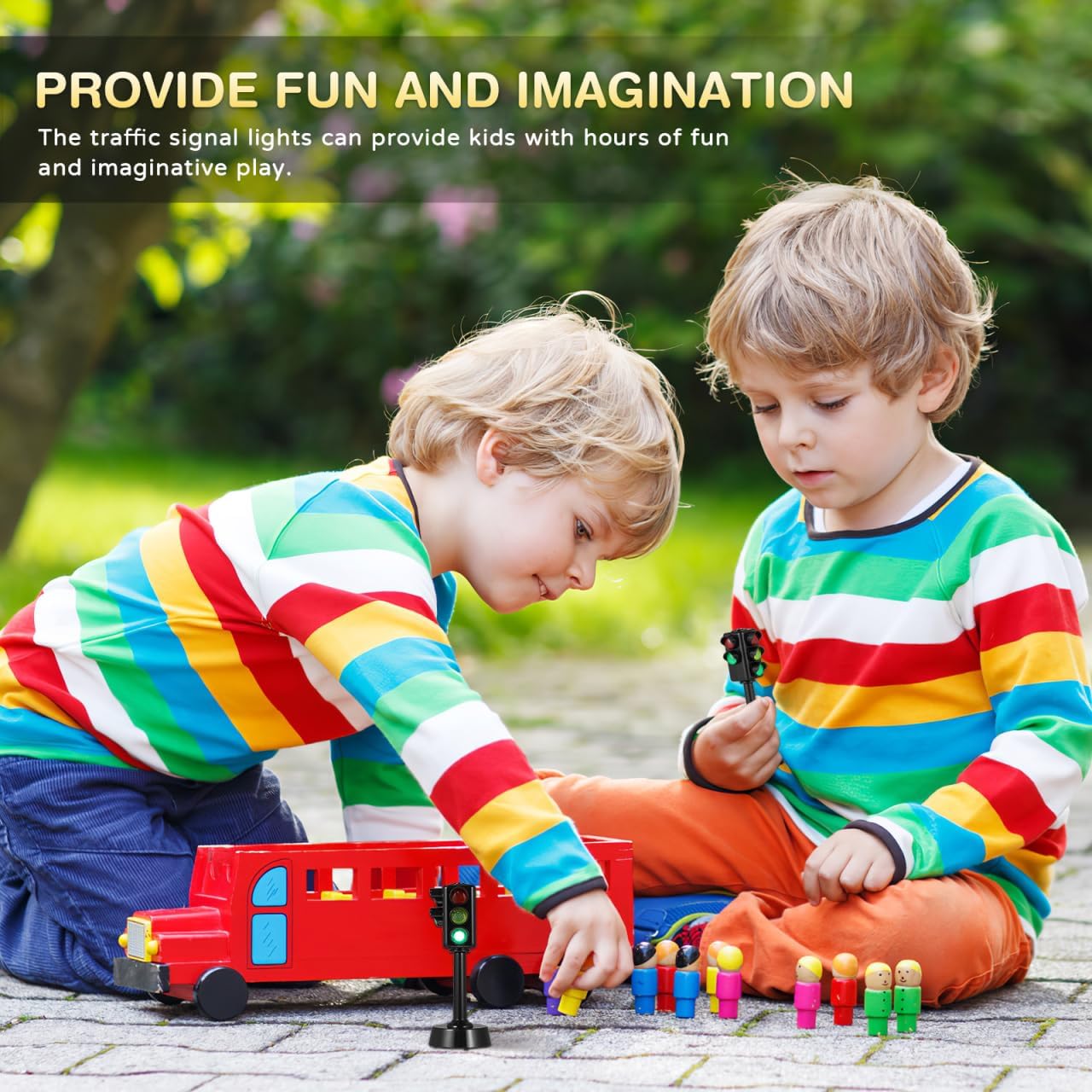 NUOBESTY Traffic Model Toys Signal Model Toys Mini LED Traffic Stop Light for Kids Educational Simulation Signal Lights Playset with Sound 2Pcs