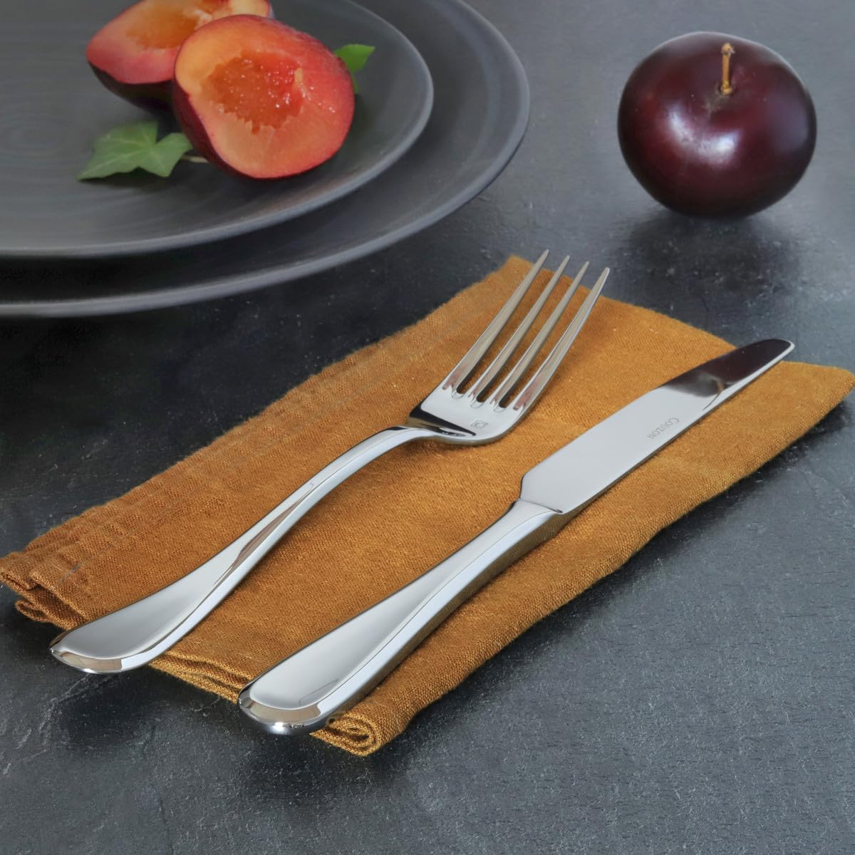 COUZON - Ménagère 48 couverts de table pour 12 personnes - Dunes - Acier inoxydable 18/10, Finition Miroir, Epaisseur 3 mm - Inox