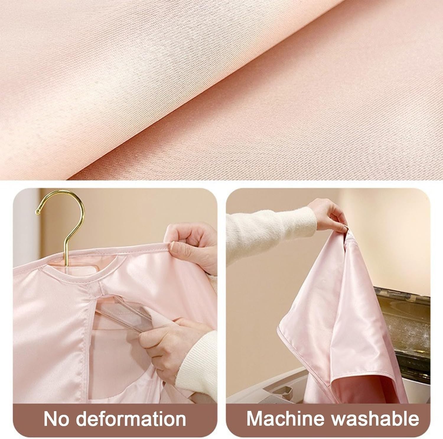 Kleiderhülle Zum Aufhängen,Dickes Kleidersäcke Mit Reißverschluss Aus Satin,Atmungsaktive Kleiderschutzhülle,Staubschutz Für Anzüge,Jacke,Hemd, Anzug,Kleid,Mantel,Langlebig,Waschbar